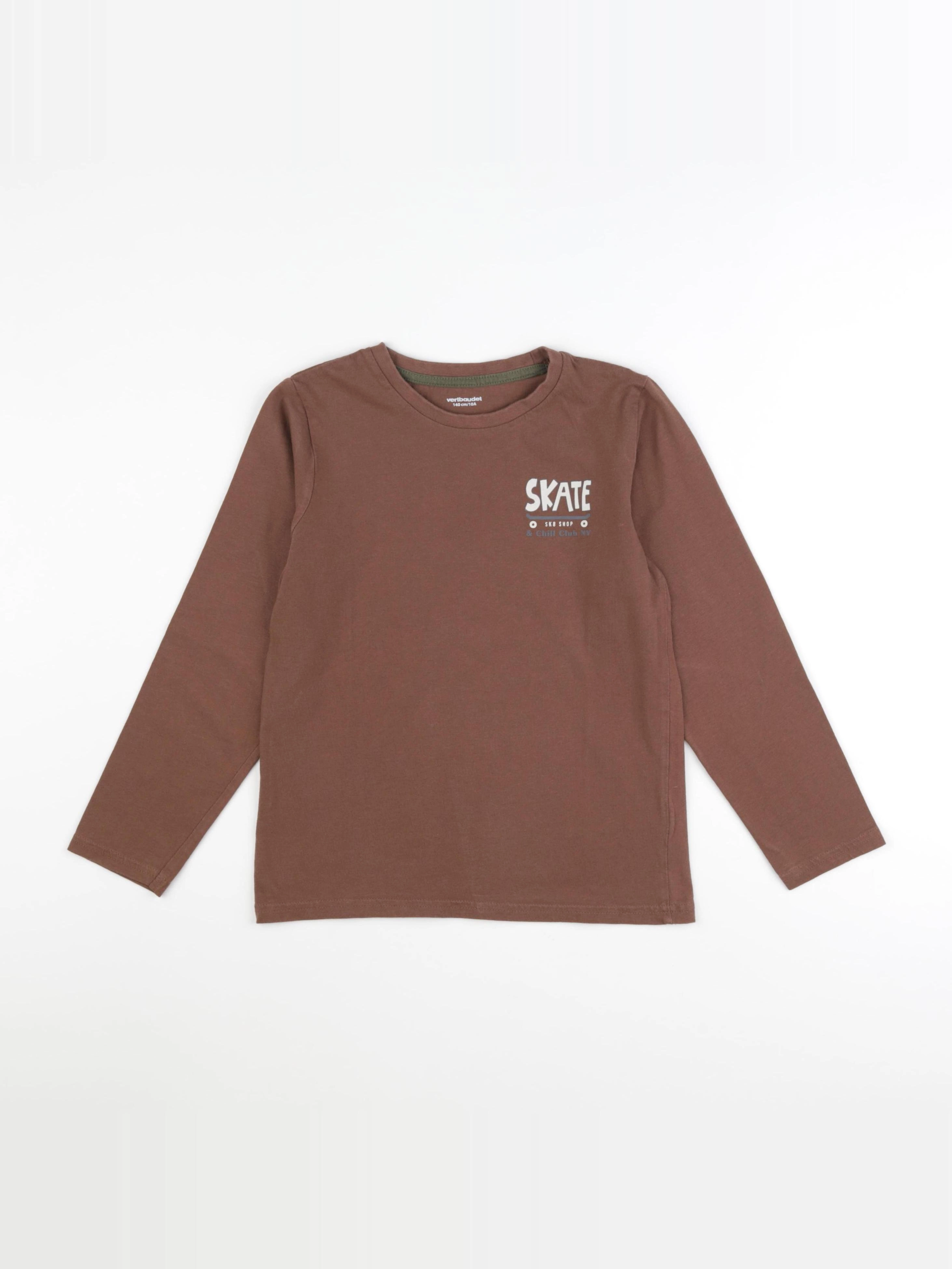 Vertbaudet - tee-shirt marron - 10 ans