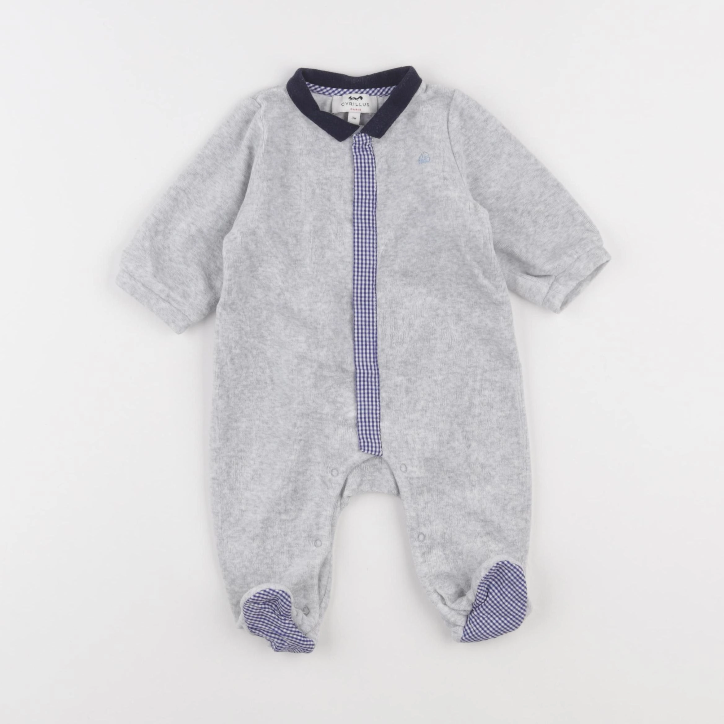 Cyrillus - pyjama velours gris - 3 mois