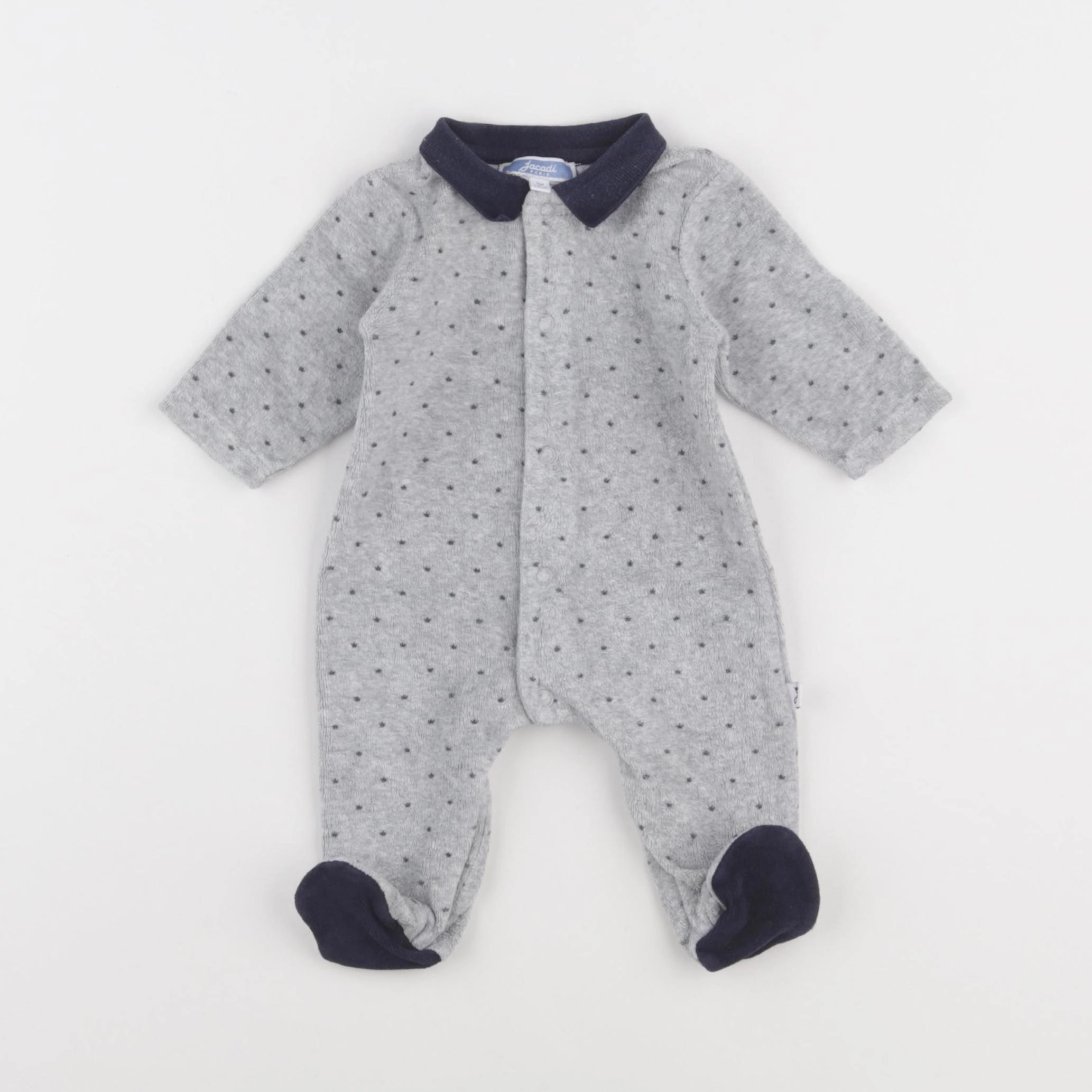 Jacadi - pyjama velours gris - 1 mois