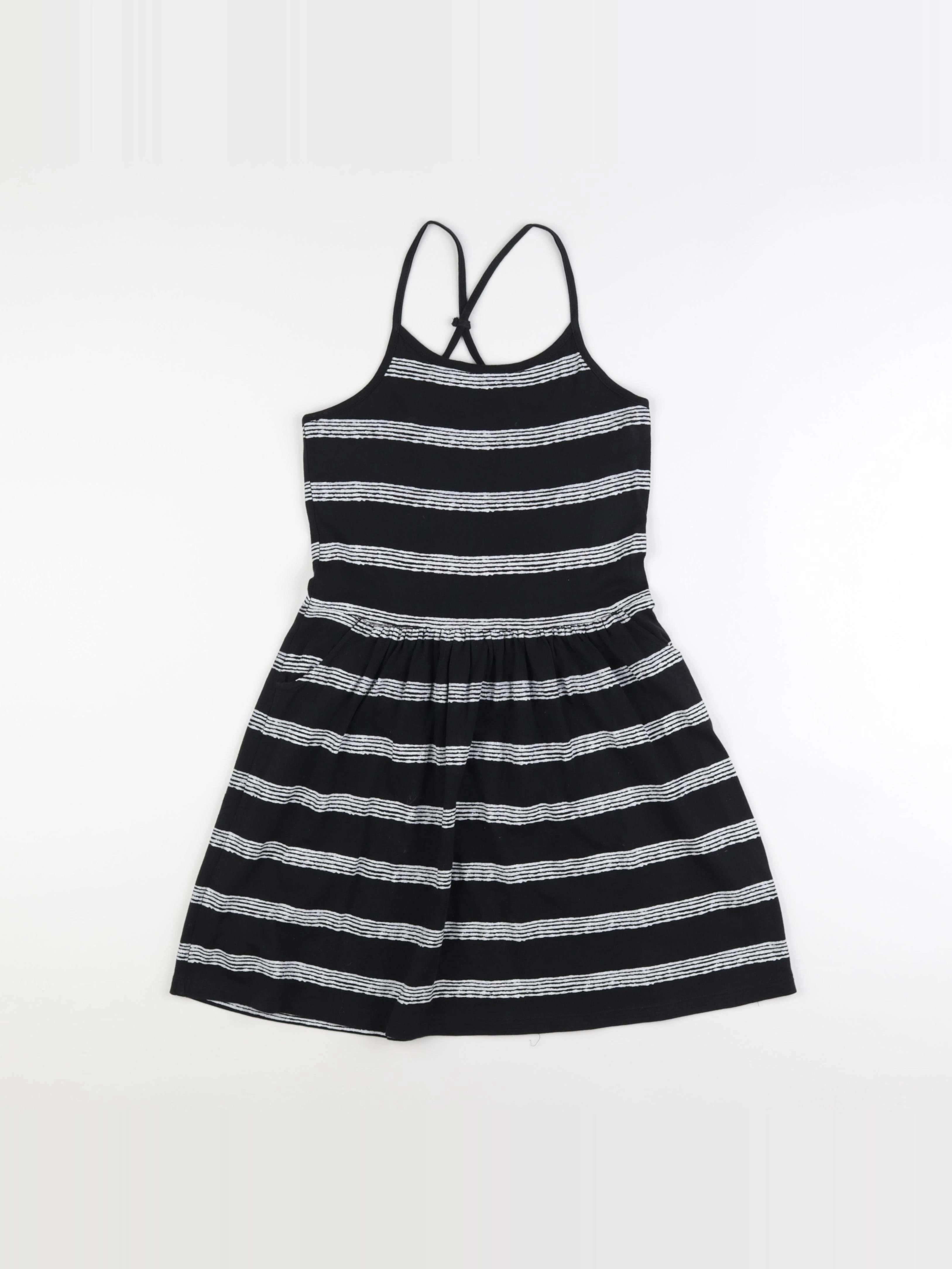 Vertbaudet - robe noir, blanc - 10 ans