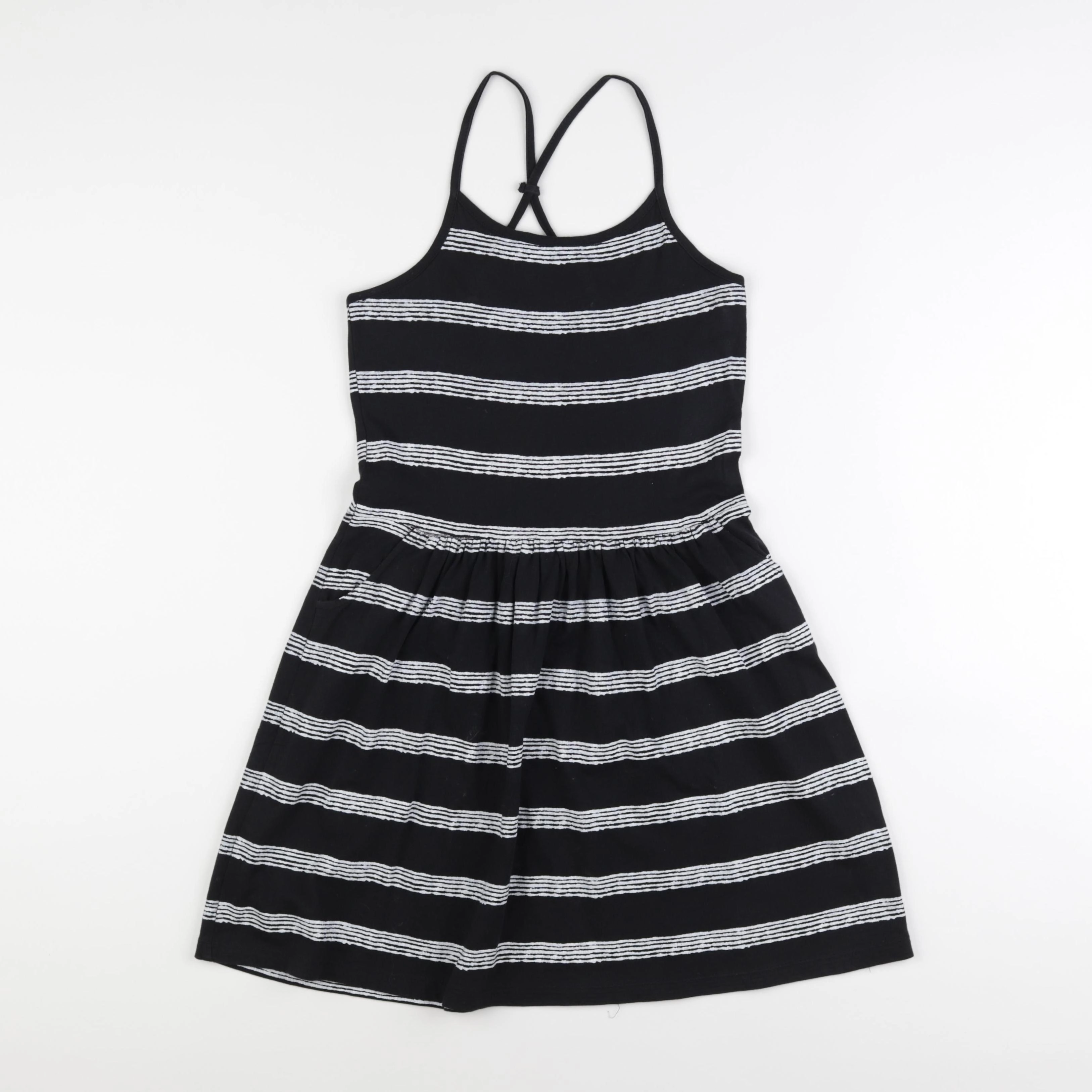 Vertbaudet - robe noir, blanc - 10 ans