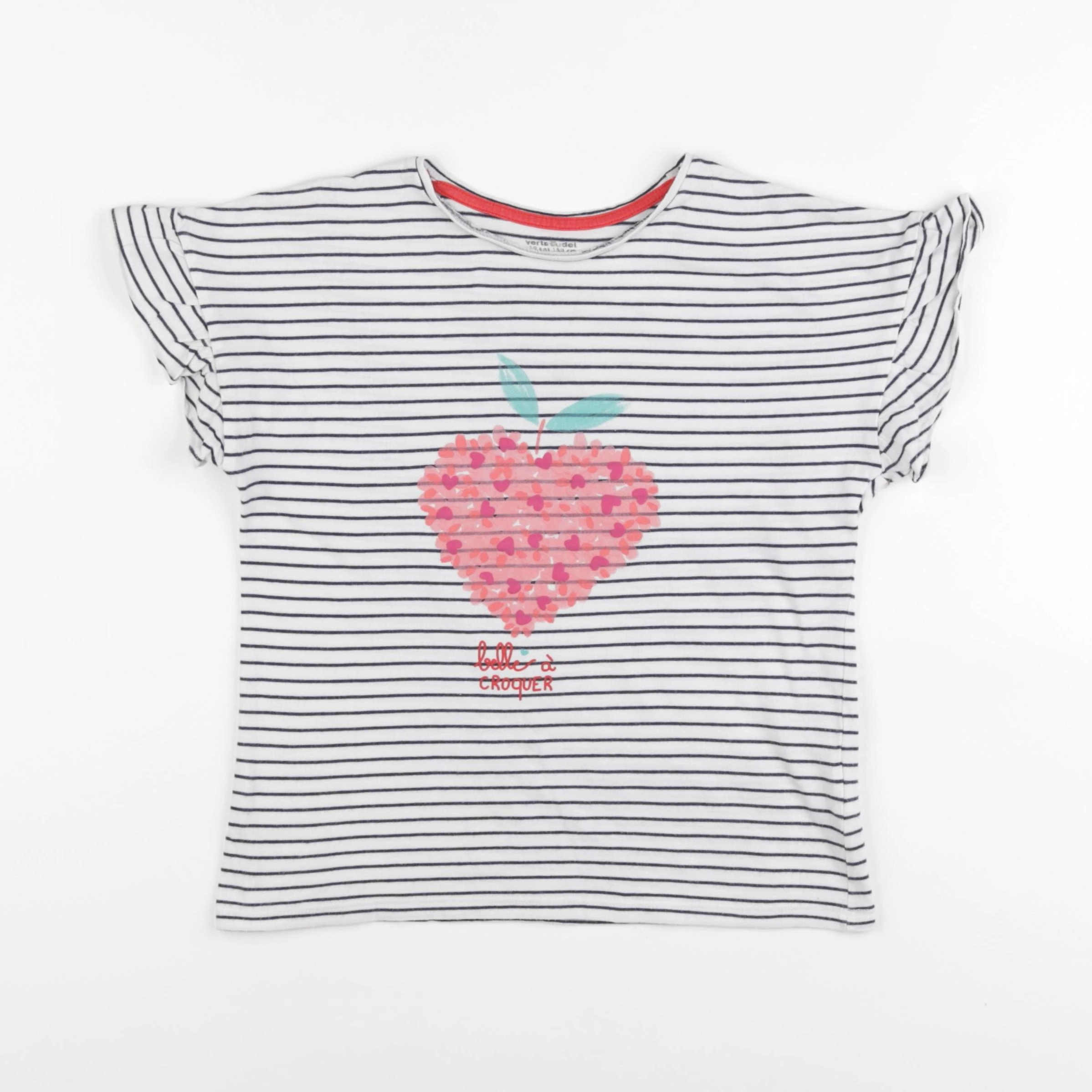 Vertbaudet - tee-shirt blanc, bleu - 10 ans