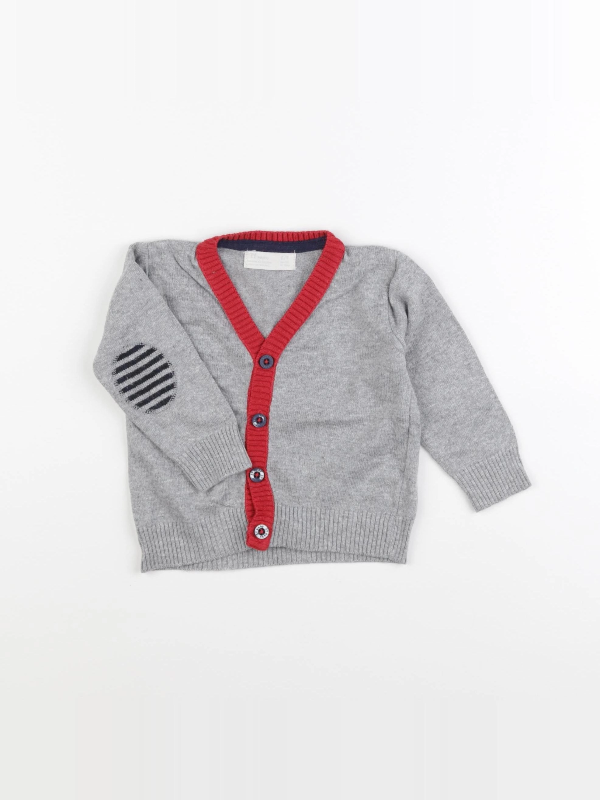 Zara - gilet gris - 6/9 mois