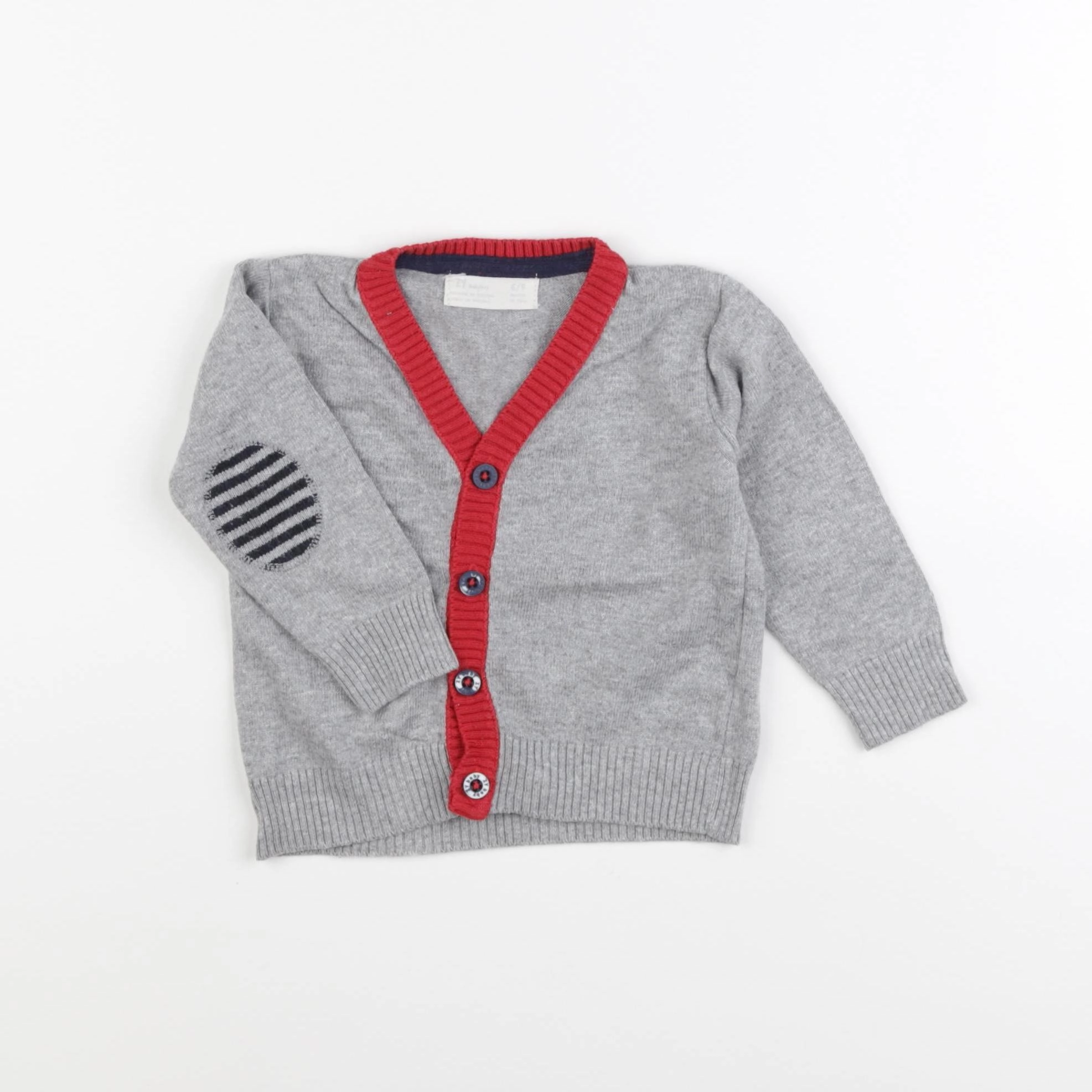 Zara - gilet gris - 6/9 mois