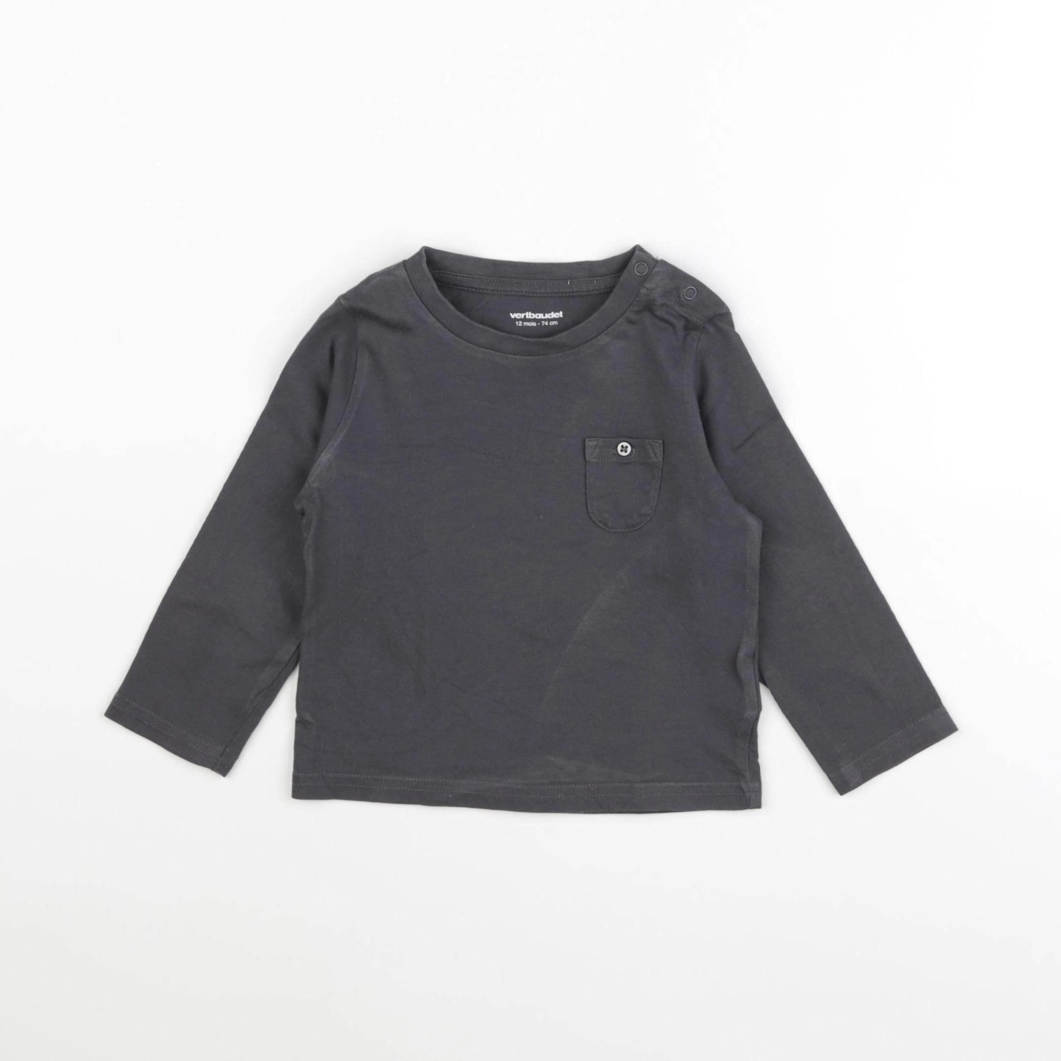 Vertbaudet - tee-shirt gris - 12 mois