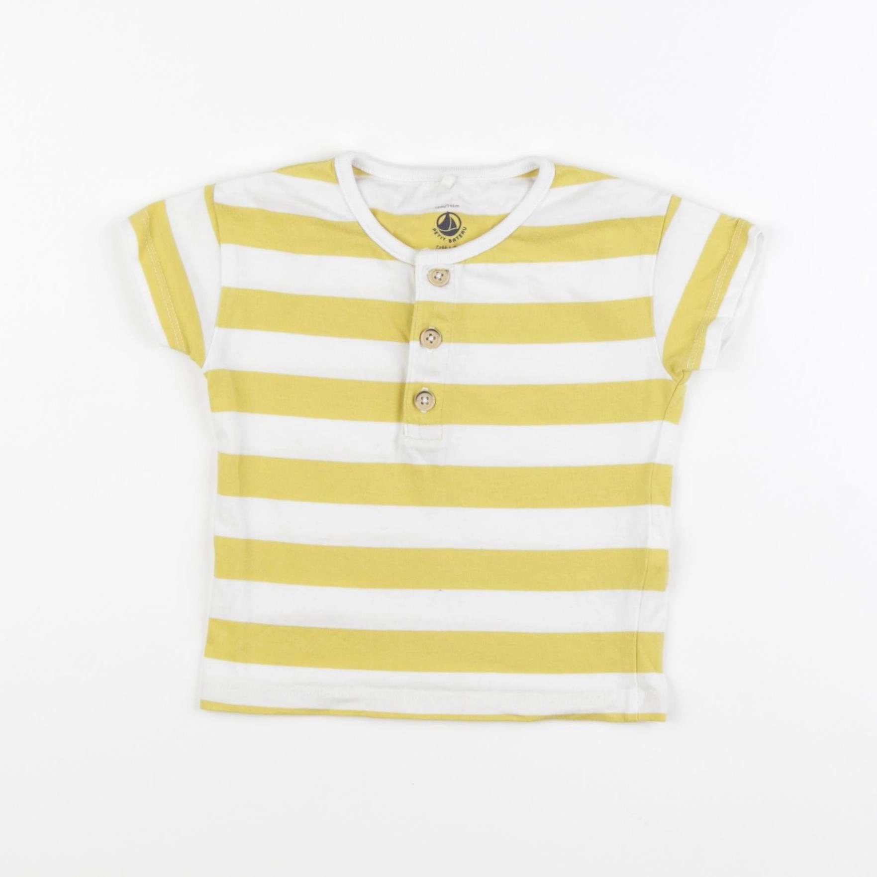 Petit Bateau - tee-shirt jaune - 12 mois