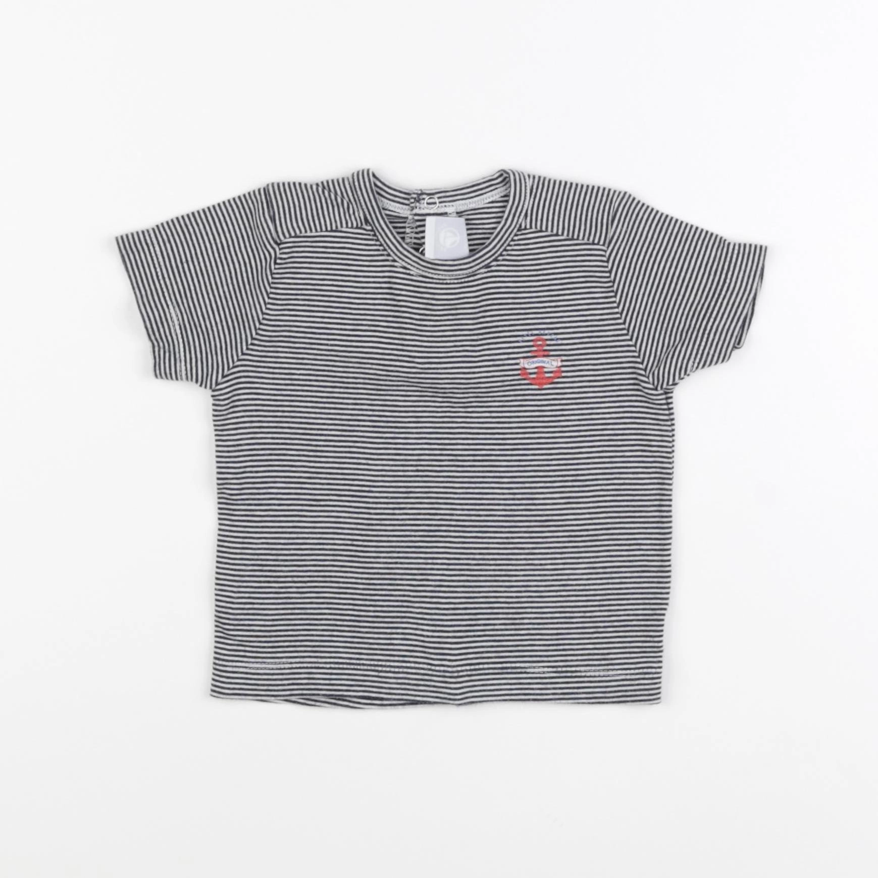 Petit Bateau - tee-shirt bleu - 12 mois