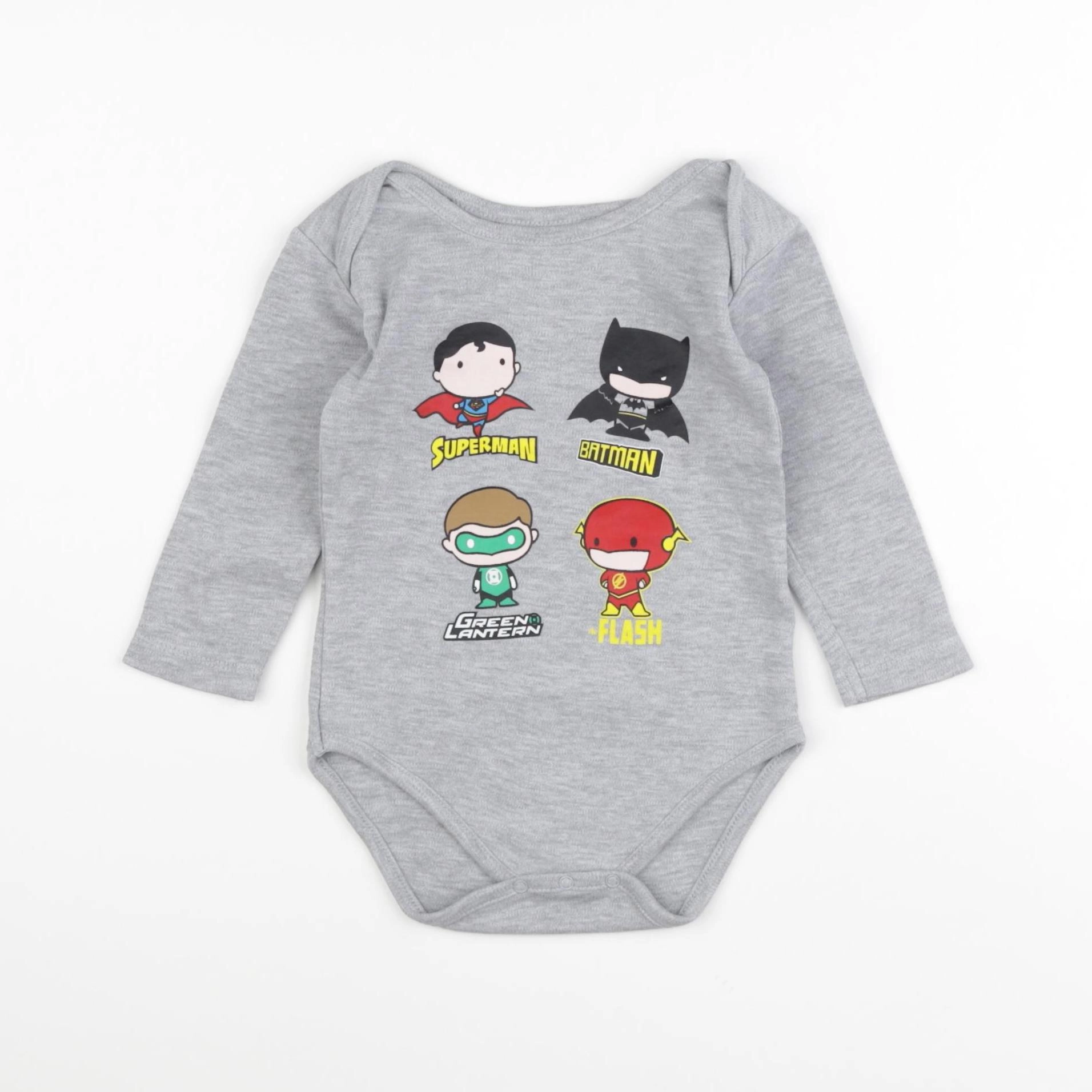 Zara - body gris - 6/9 mois