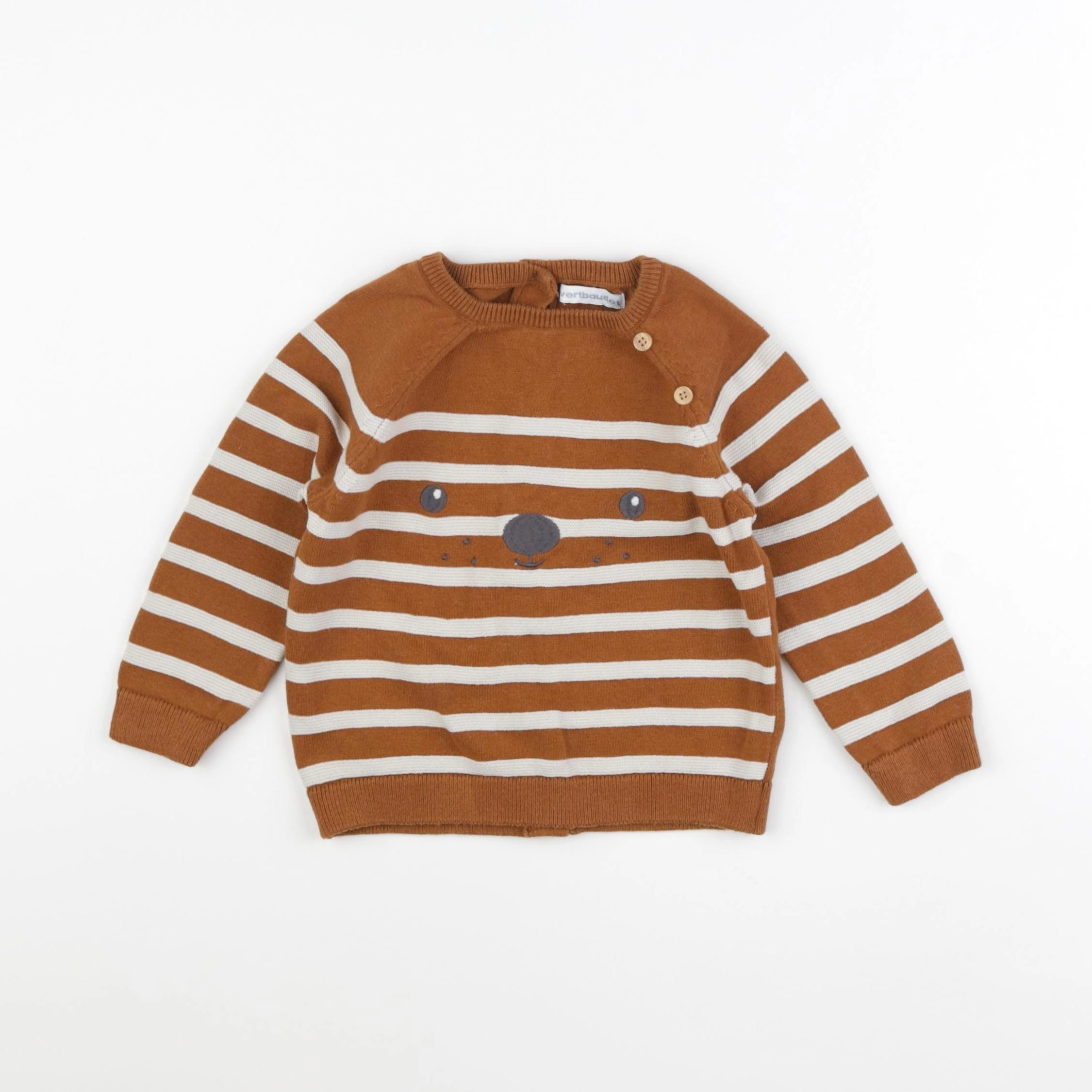 Vertbaudet - pull marron - 18 mois