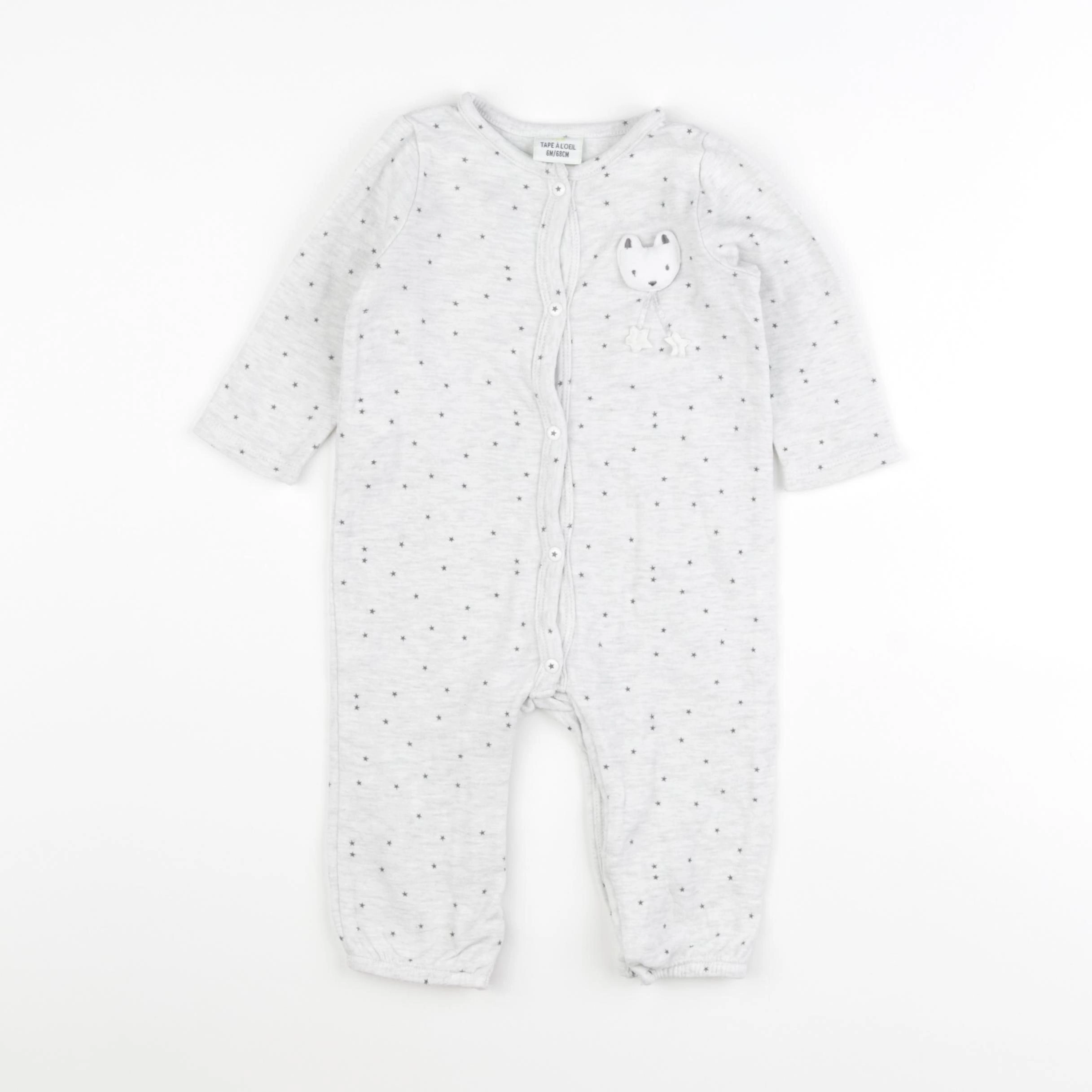 Tape à l'oeil - pyjama coton gris - 6 mois