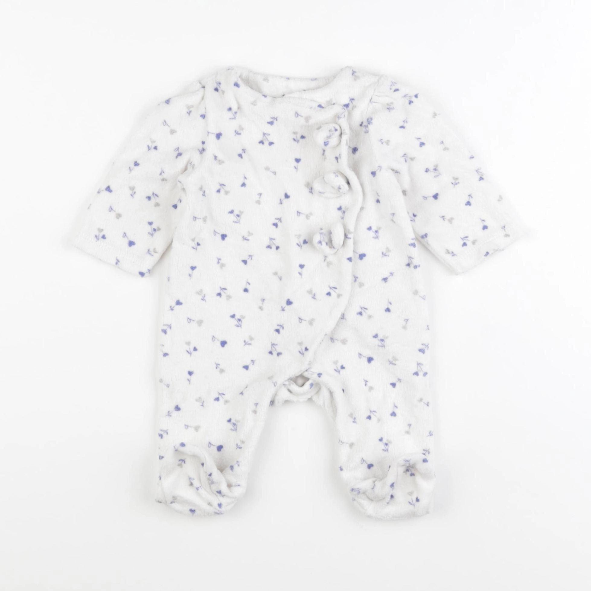 Tape à l'oeil - pyjama velours beige, bleu - 1 mois