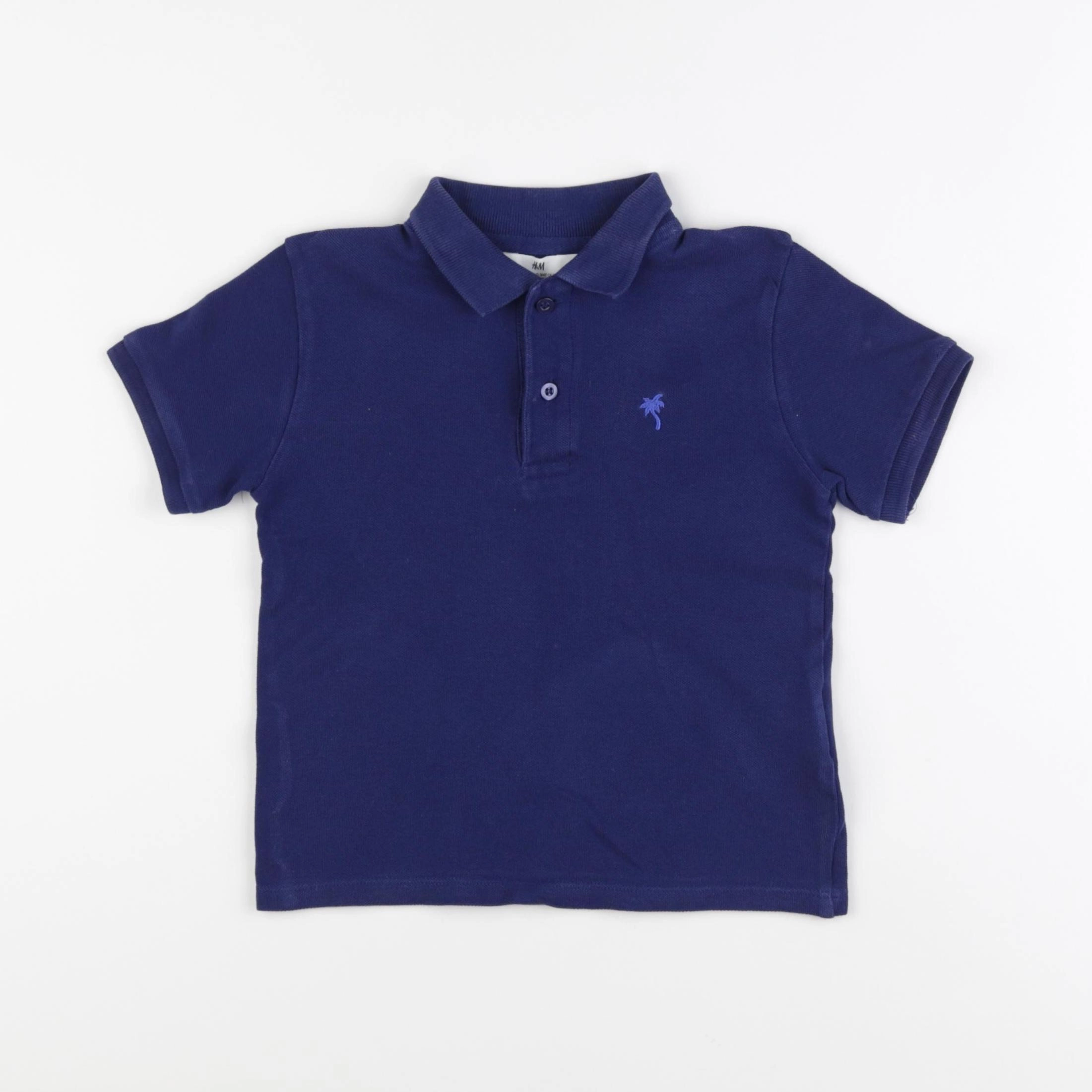 H&M - polo bleu - 2/4 ans