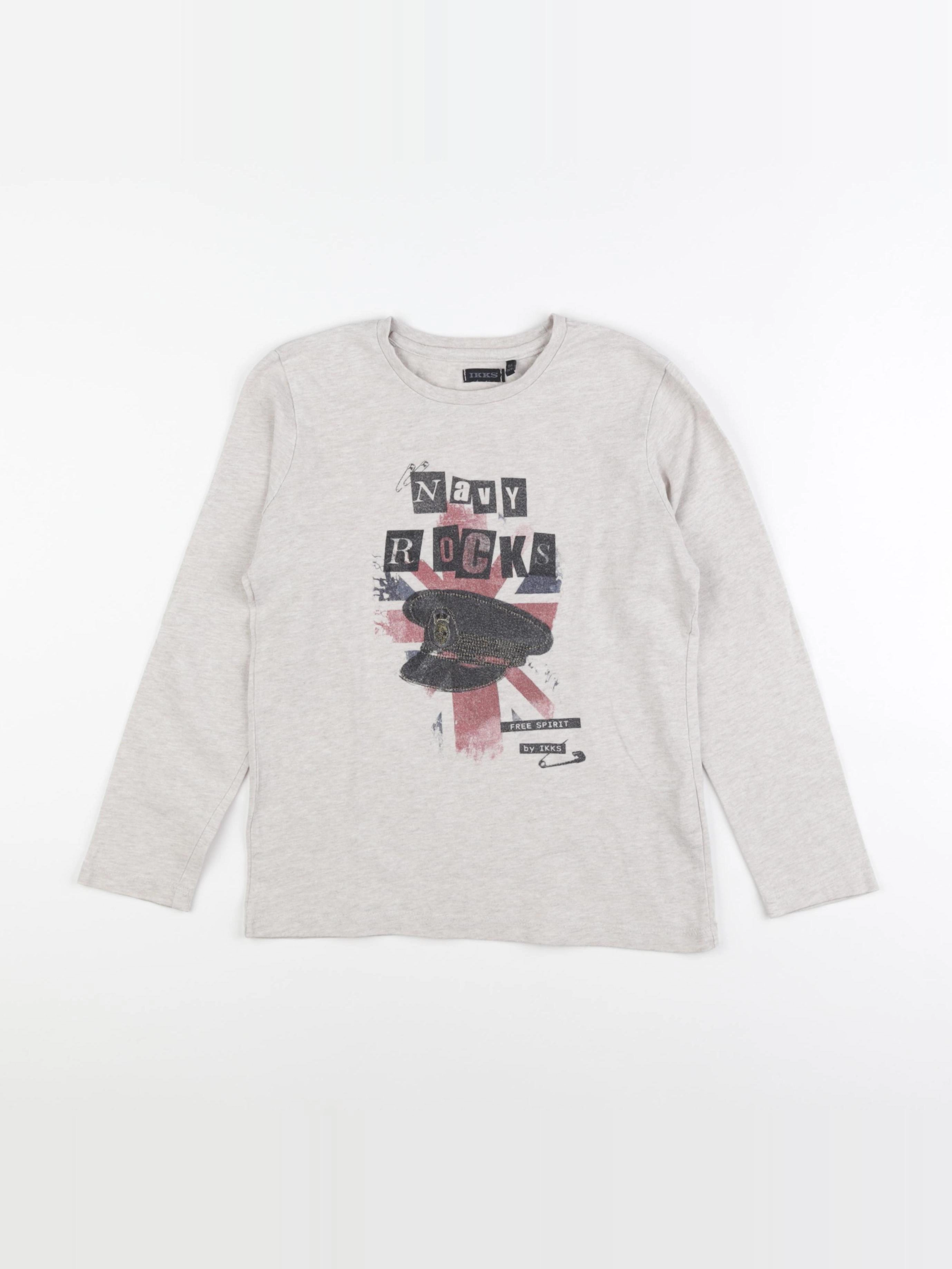 IKKS - tee-shirt beige - 8 ans
