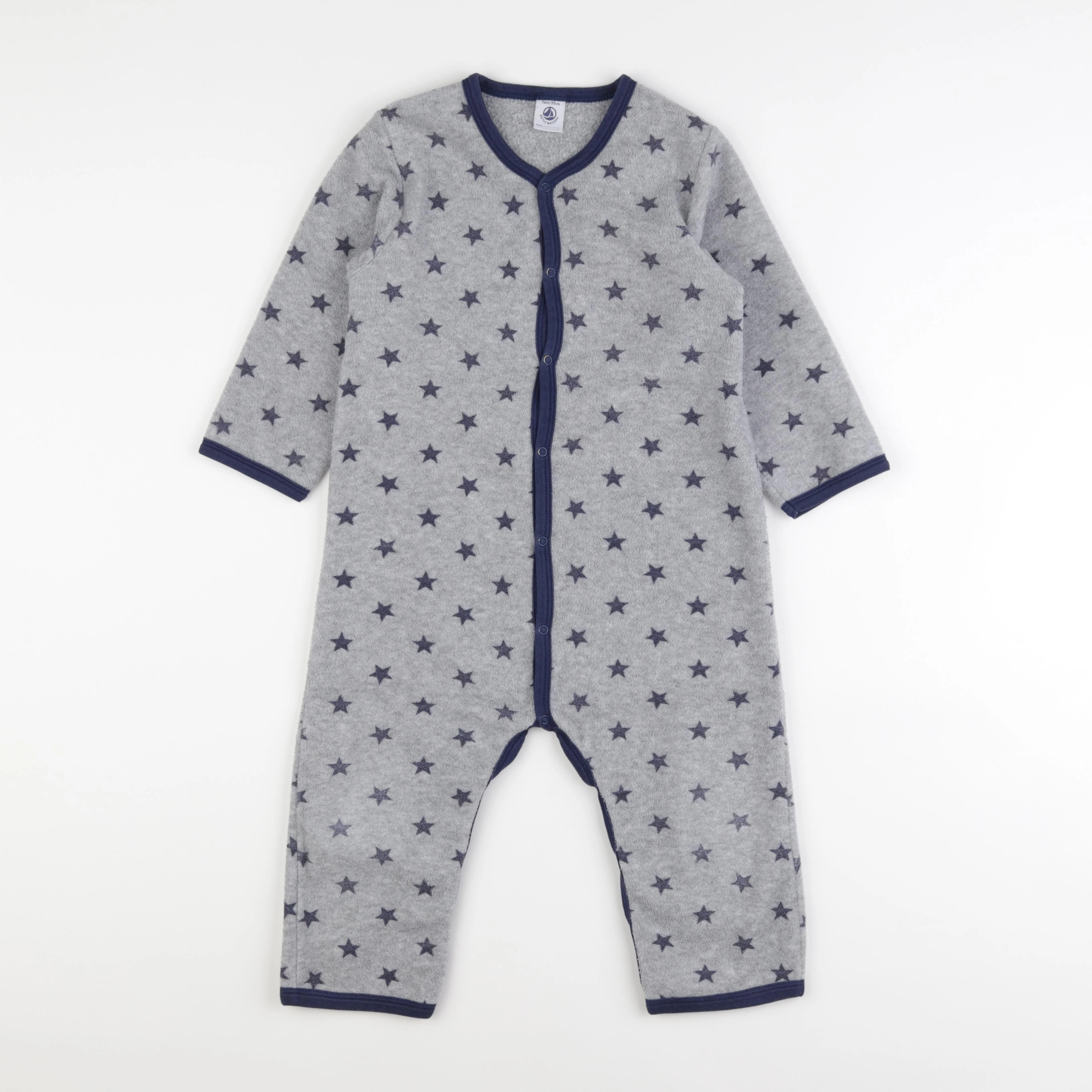 Petit Bateau - pyjama velours gris - 3 ans