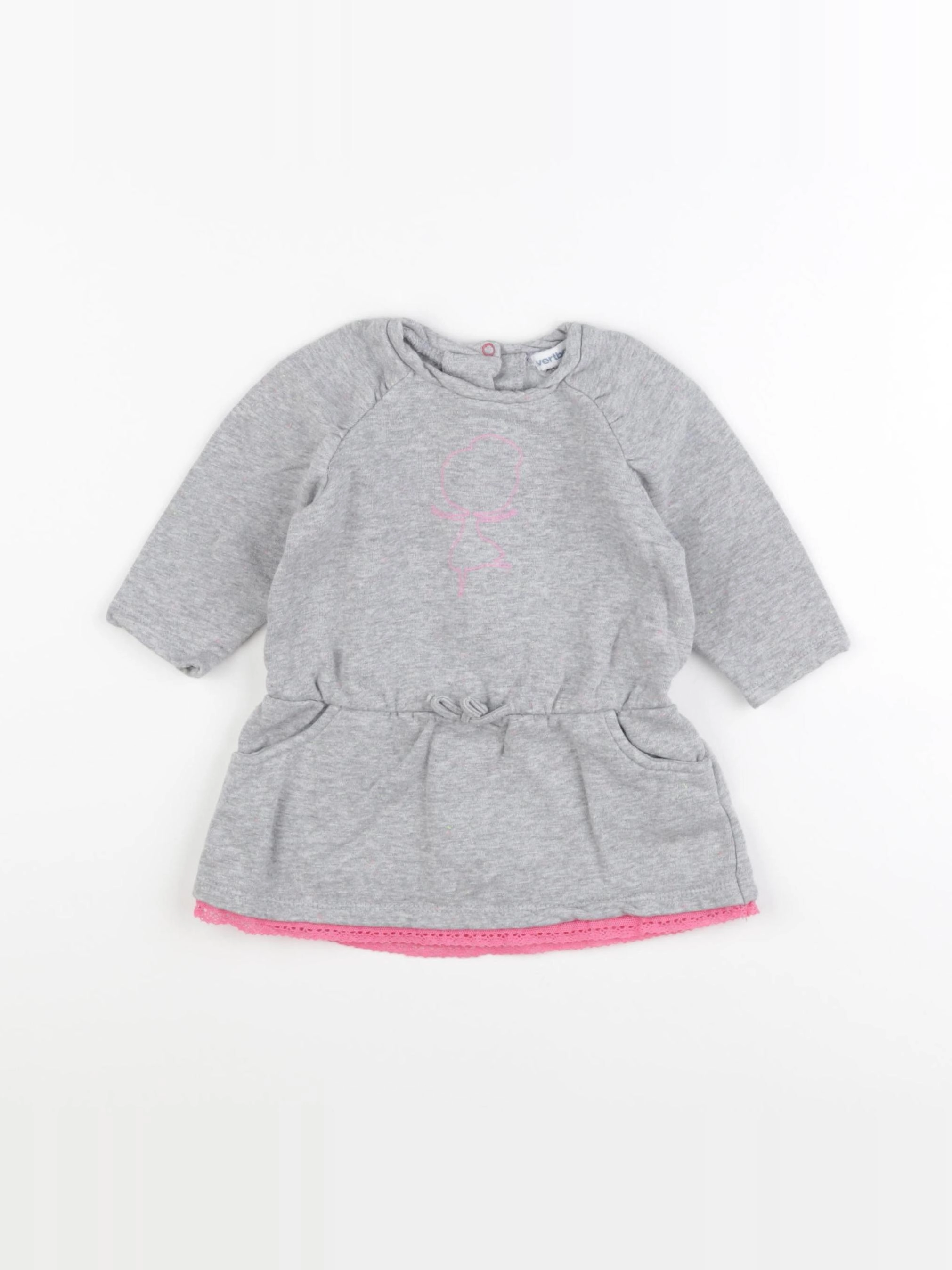 Vertbaudet - robe gris - 9 mois