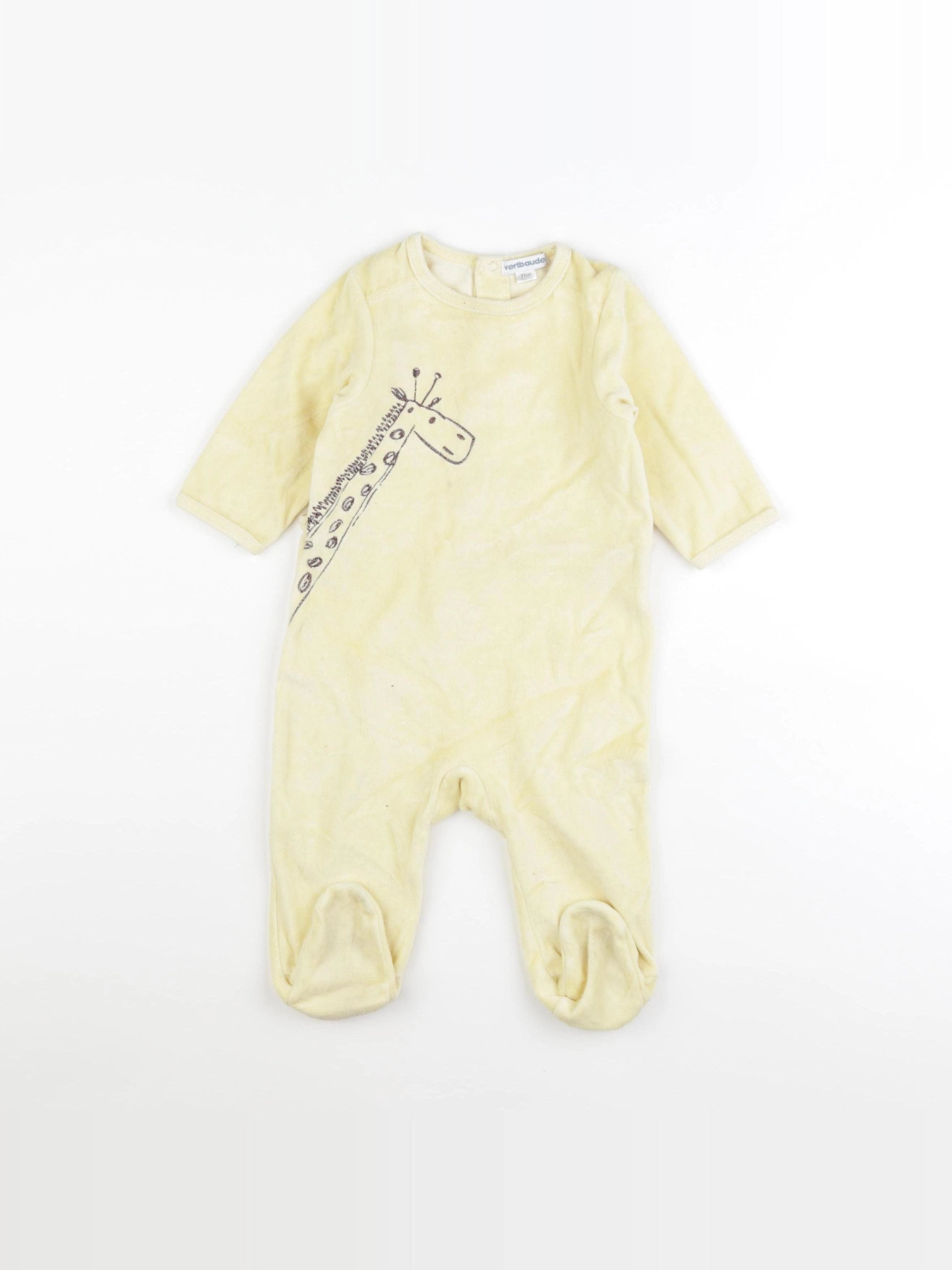 Vertbaudet - pyjama velours jaune - 9 mois