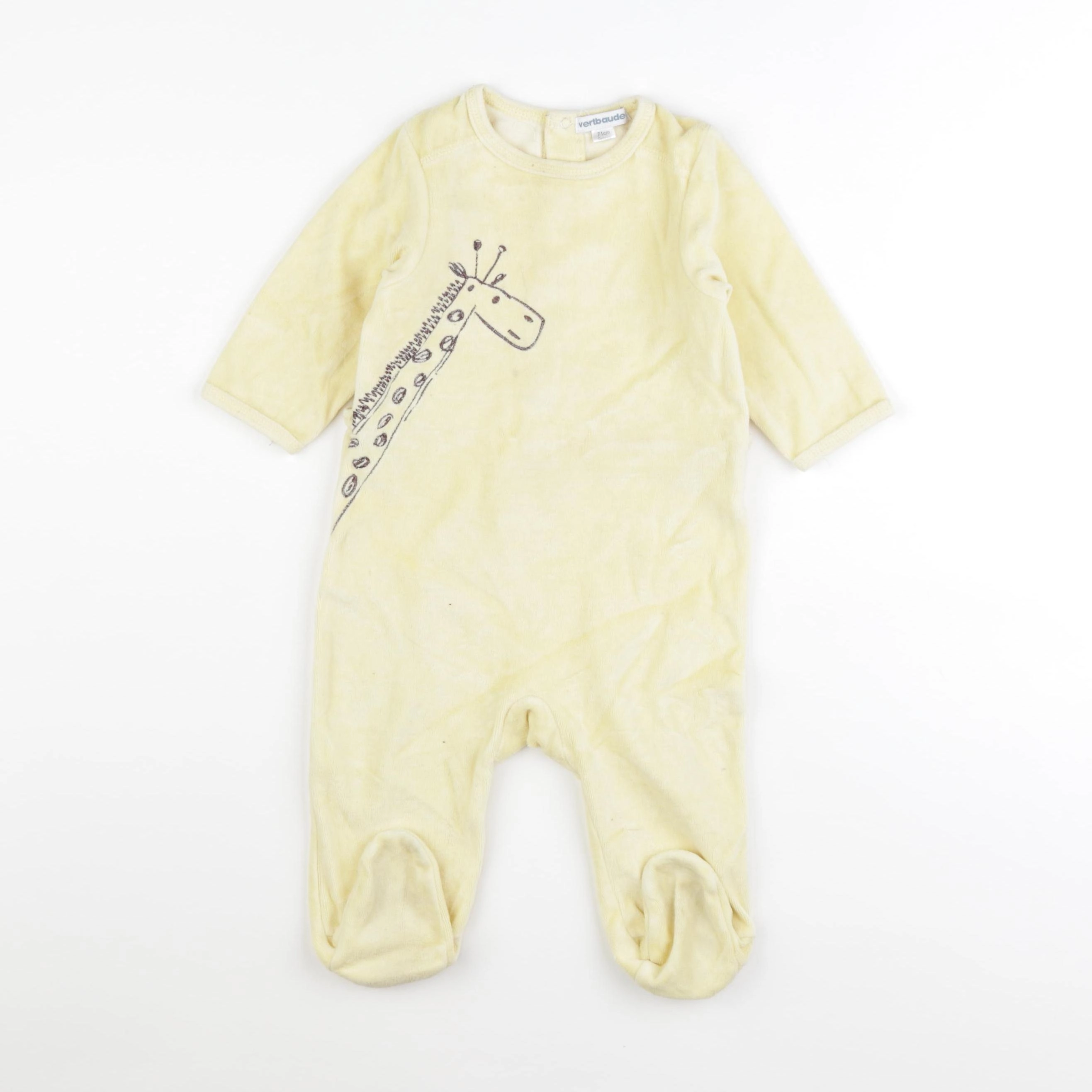 Vertbaudet - pyjama velours jaune - 9 mois
