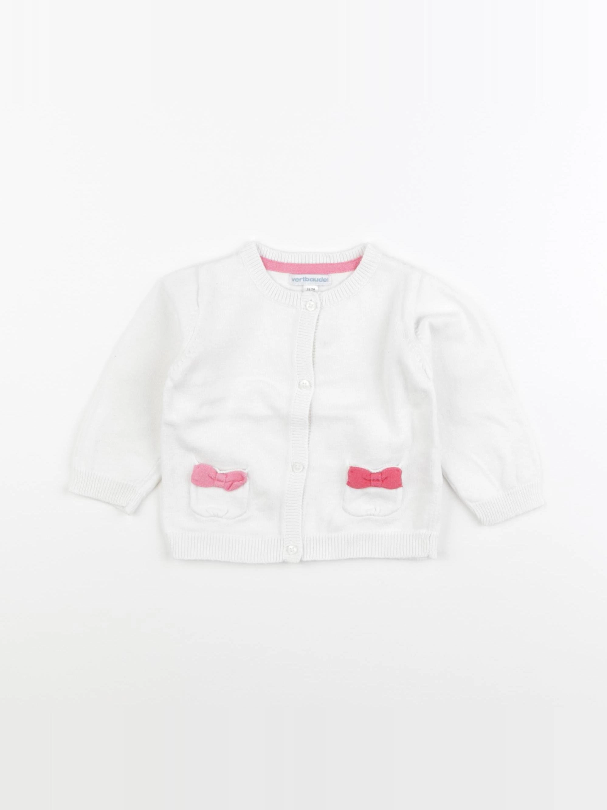 Vertbaudet - gilet blanc - 12 mois