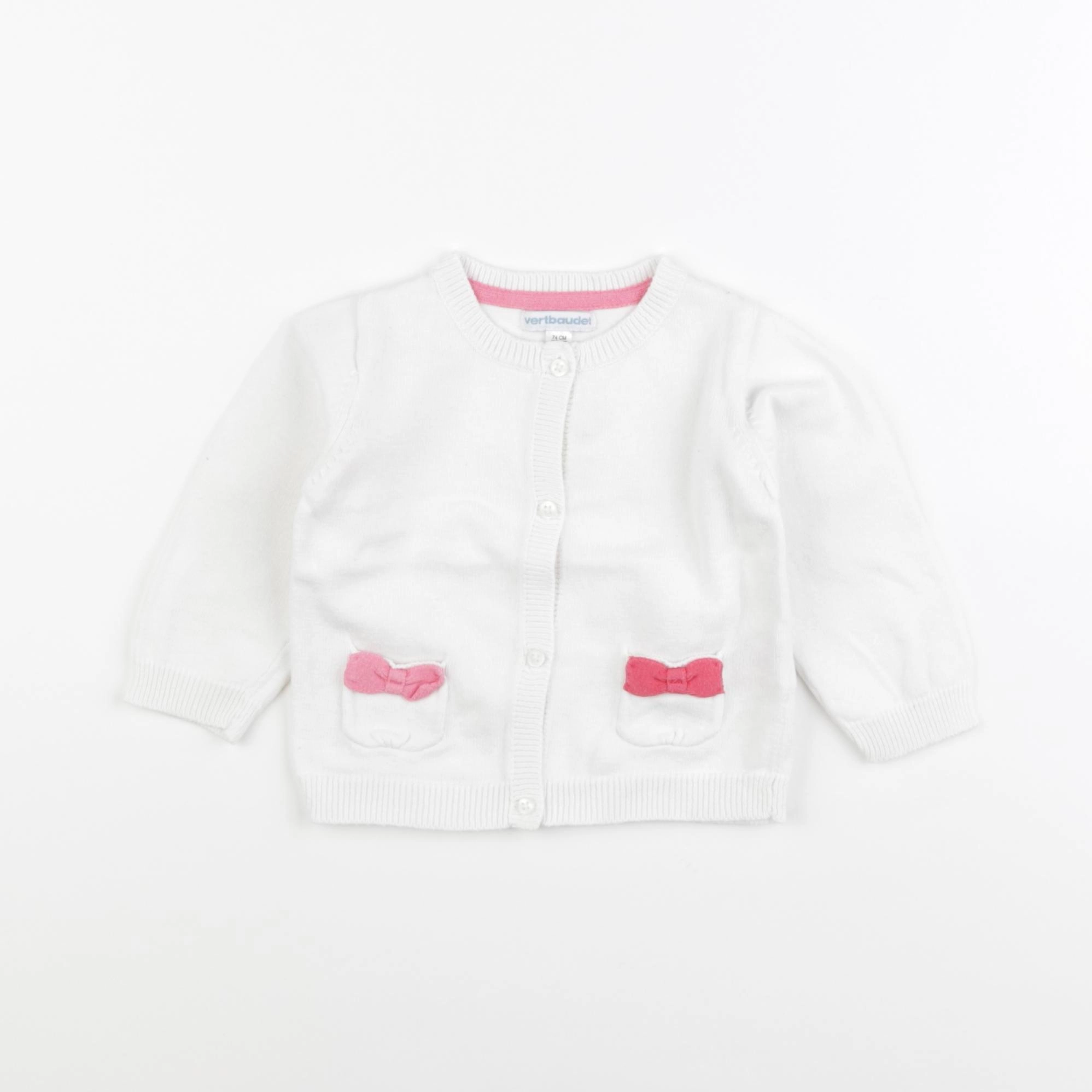 Vertbaudet - gilet blanc - 12 mois