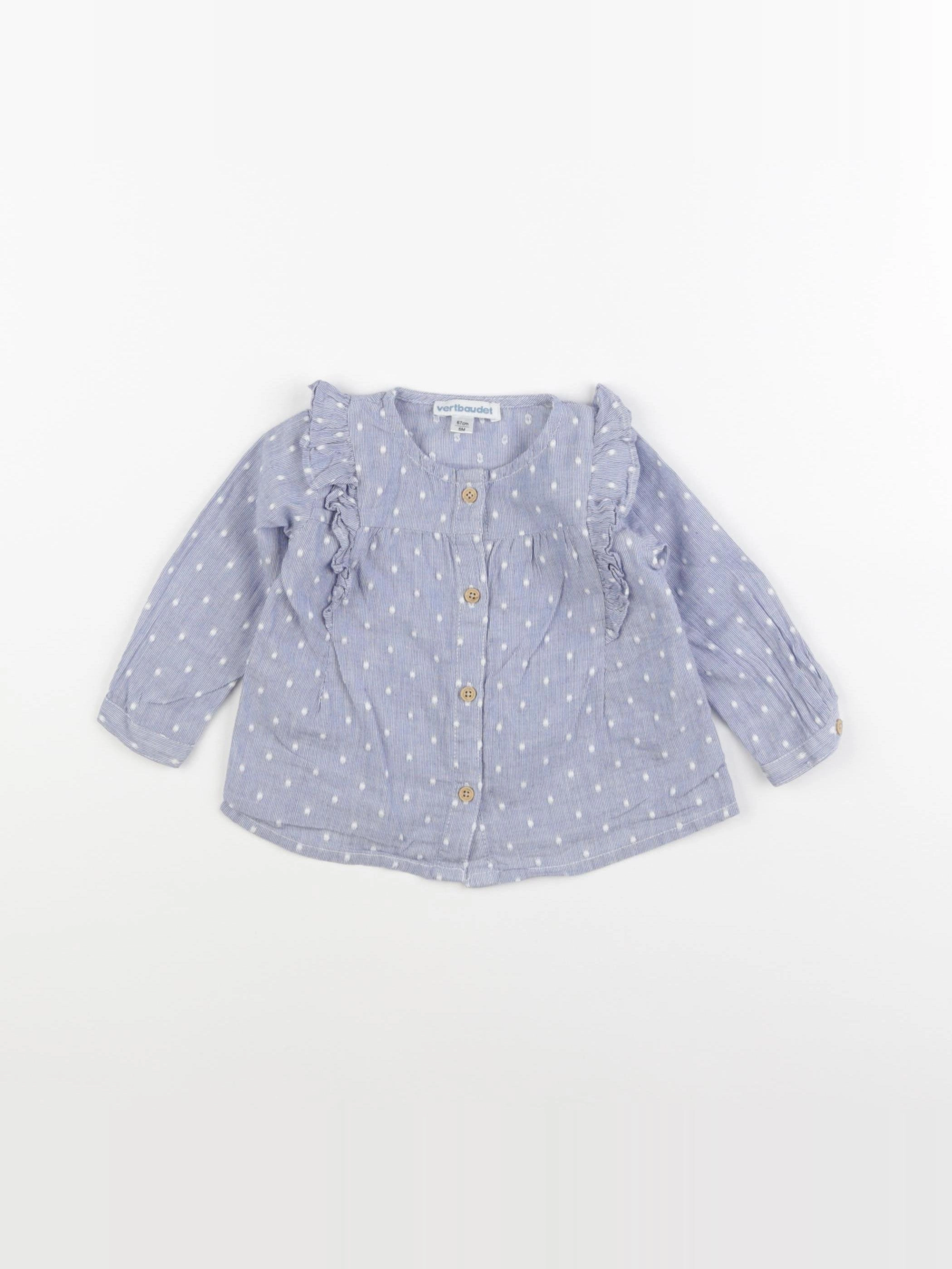 Vertbaudet - blouse bleu - 6 mois