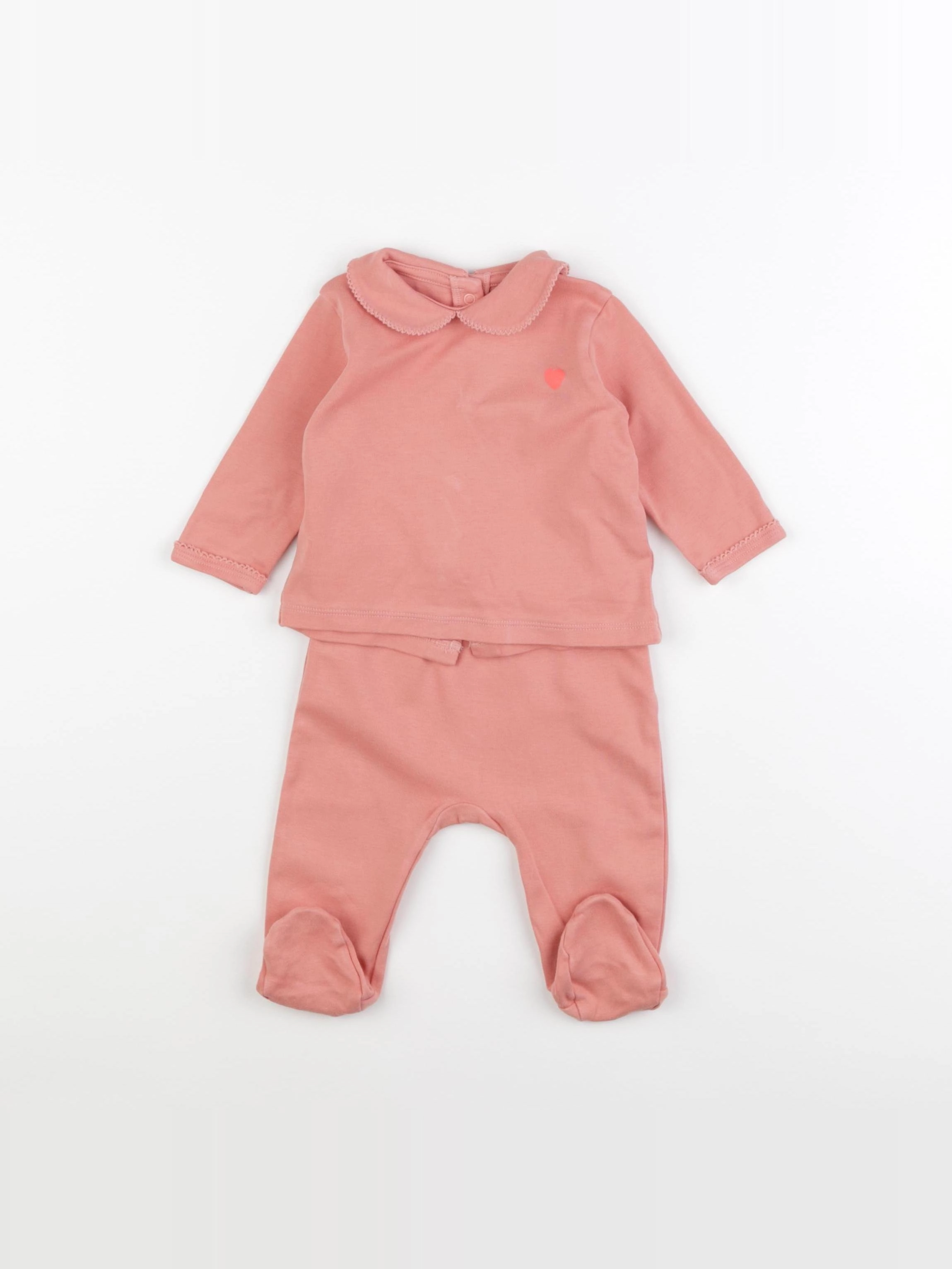 Vertbaudet - pyjama coton rose - 6 mois