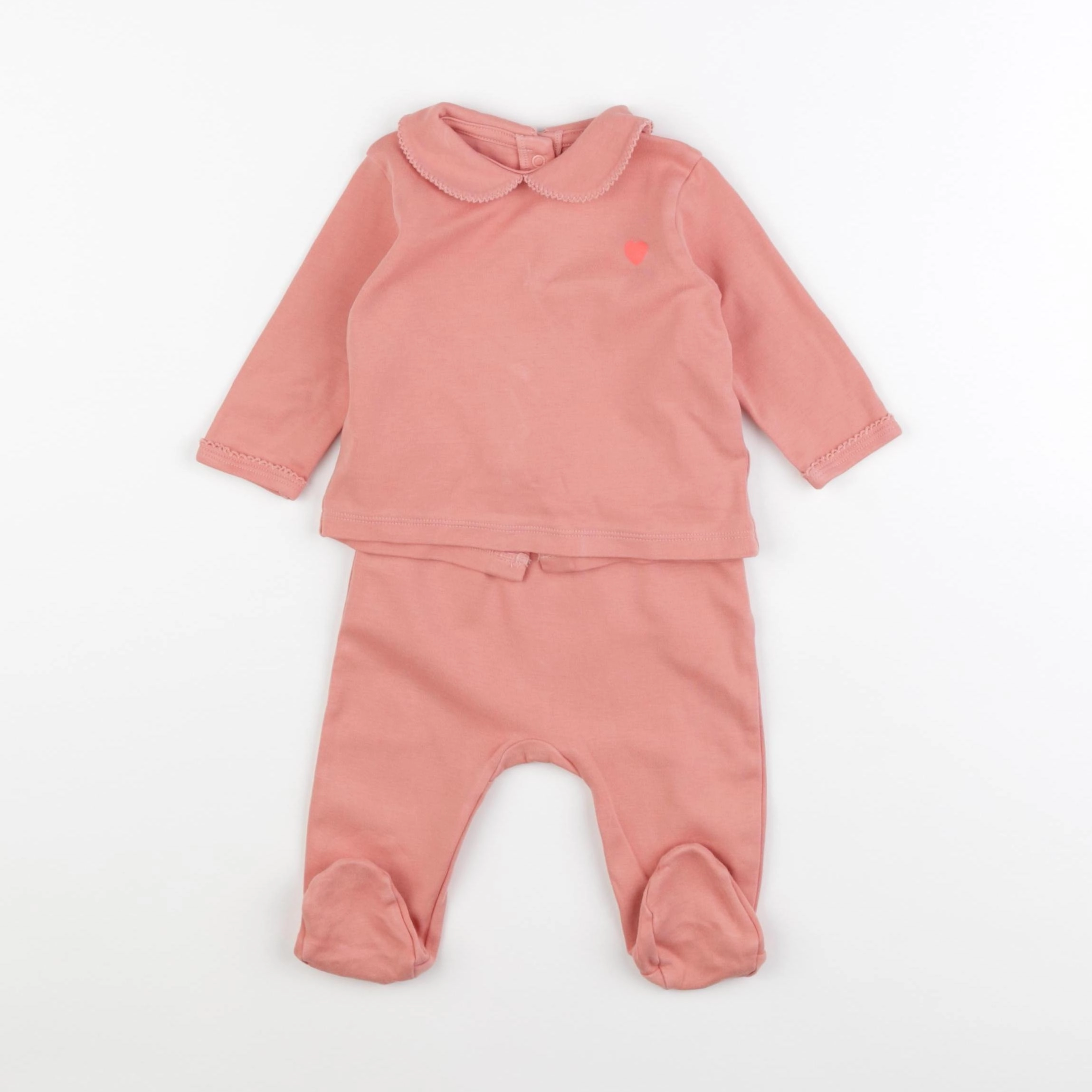 Vertbaudet - pyjama coton rose - 6 mois