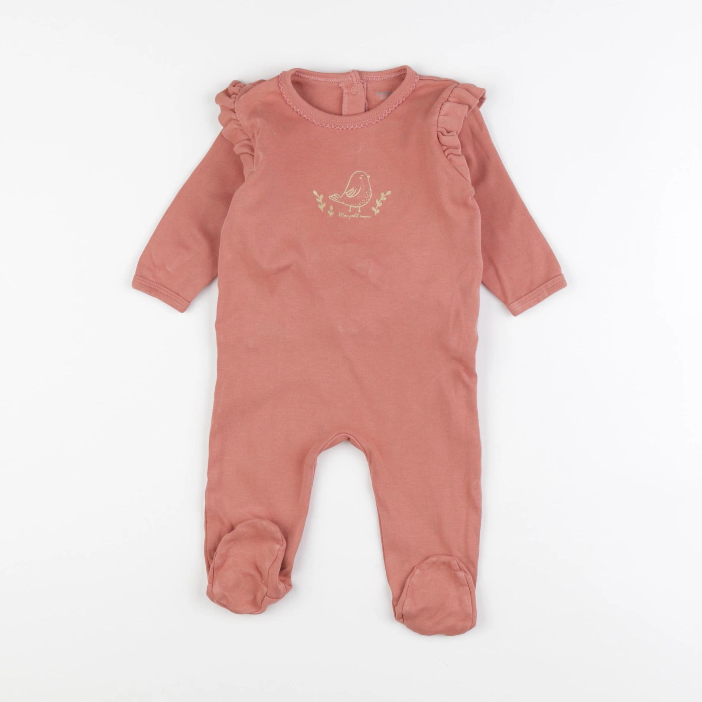 Vertbaudet - pyjama coton rose - 6 mois
