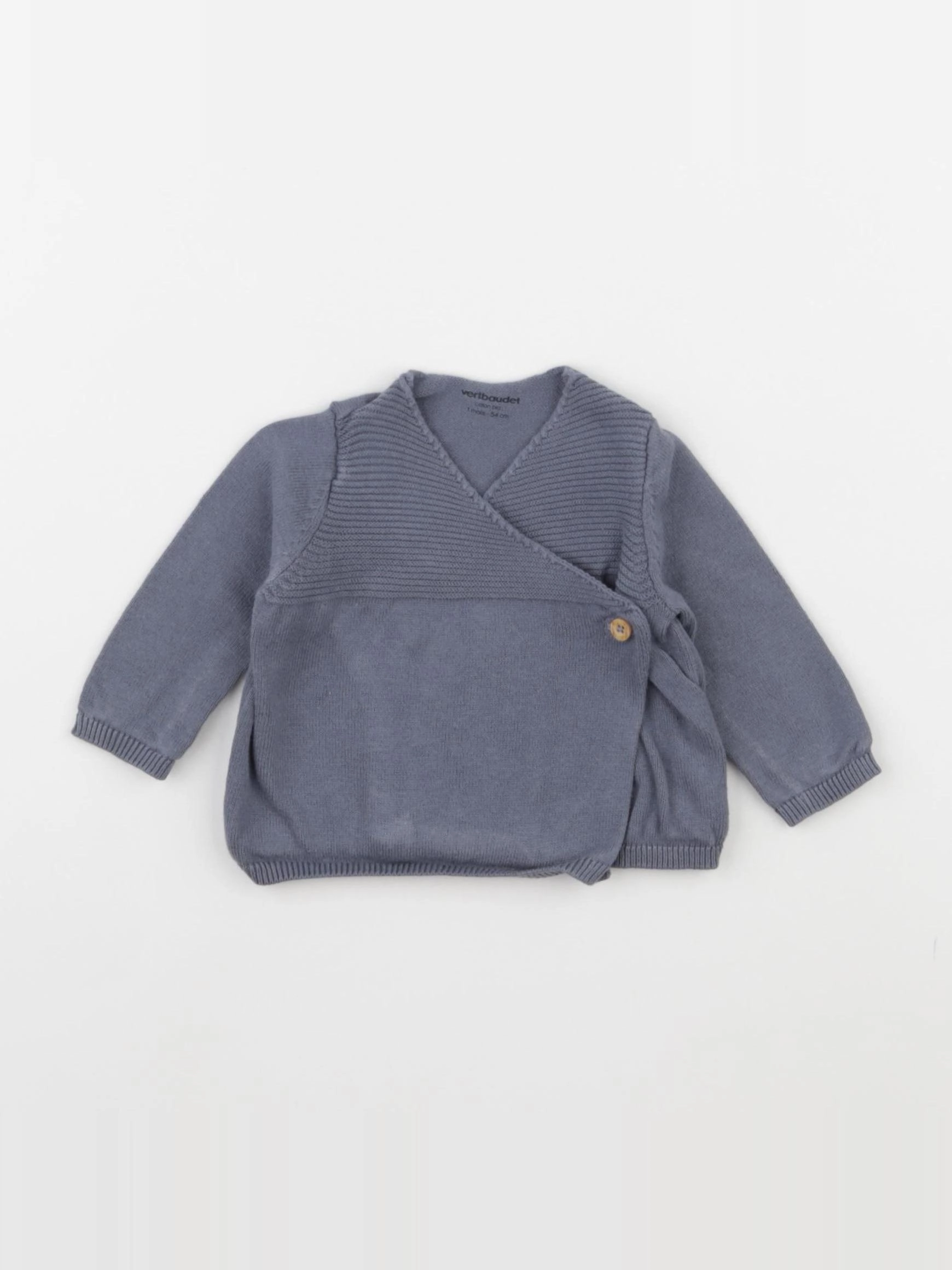 Vertbaudet - gilet bleu - 1 mois