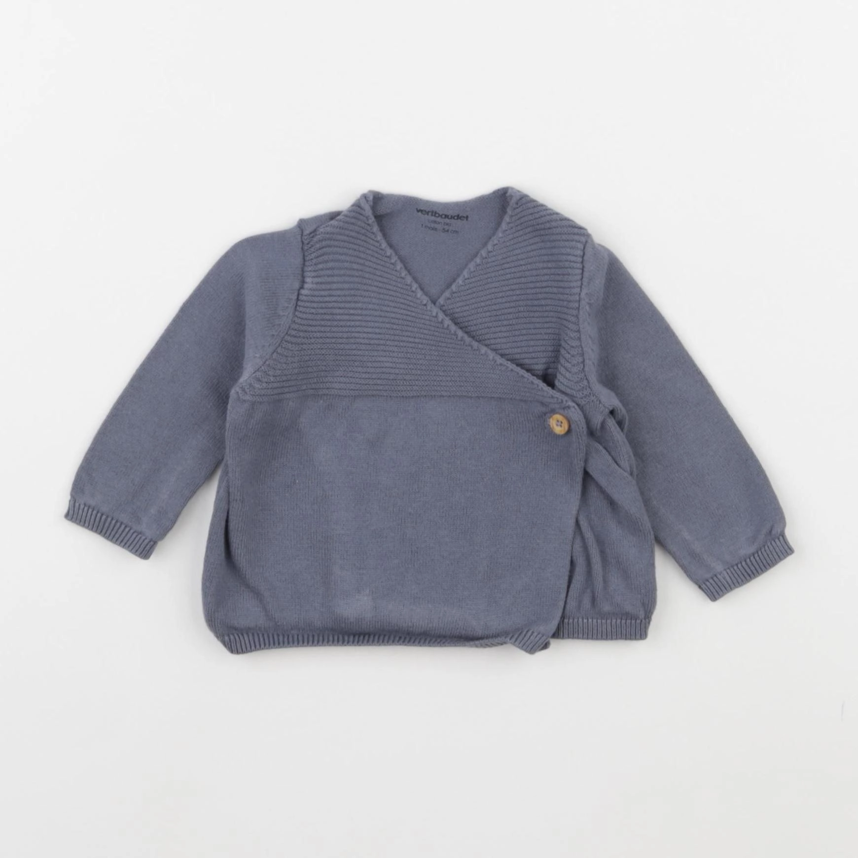 Vertbaudet - gilet bleu - 1 mois