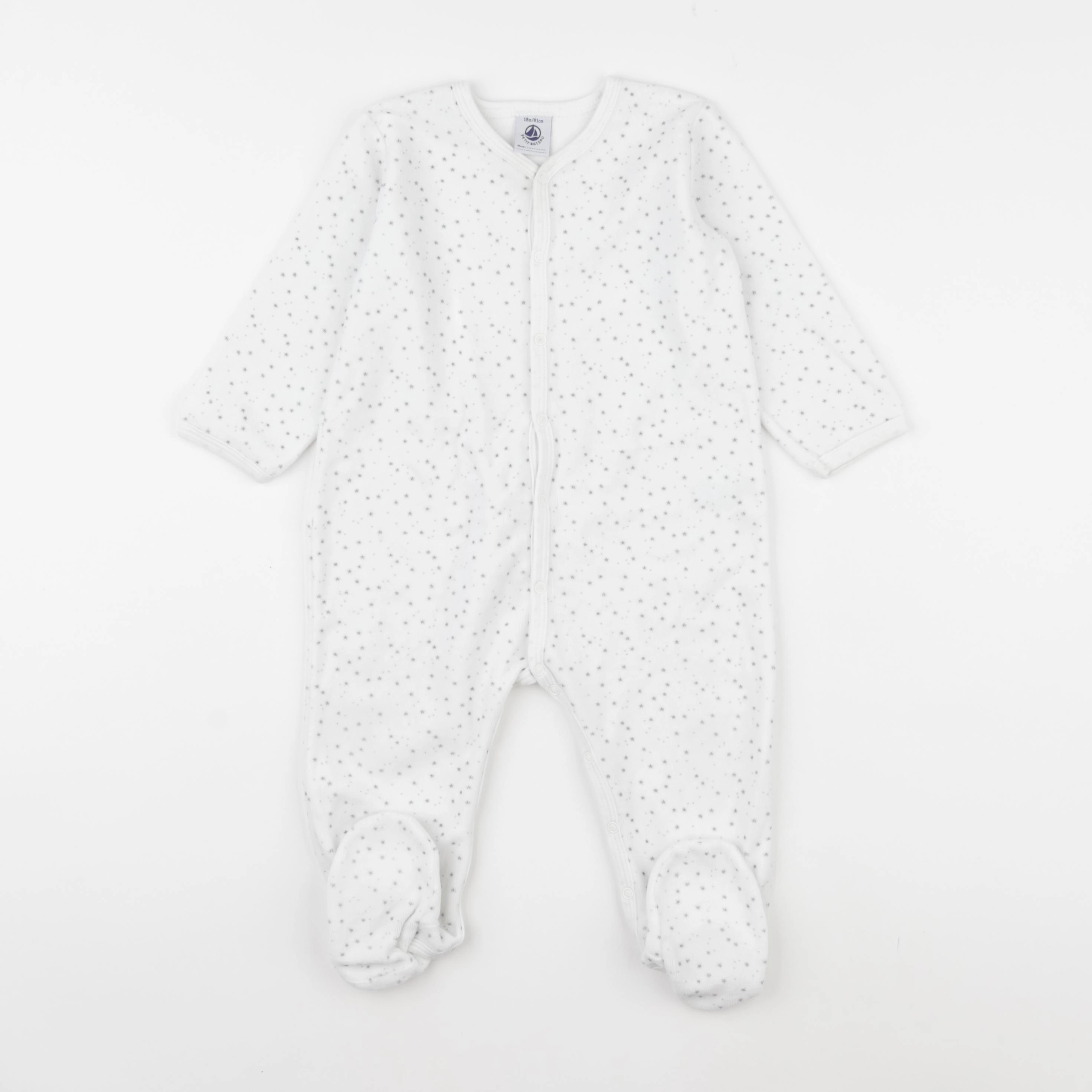 Petit Bateau - pyjama velours blanc - 18 mois