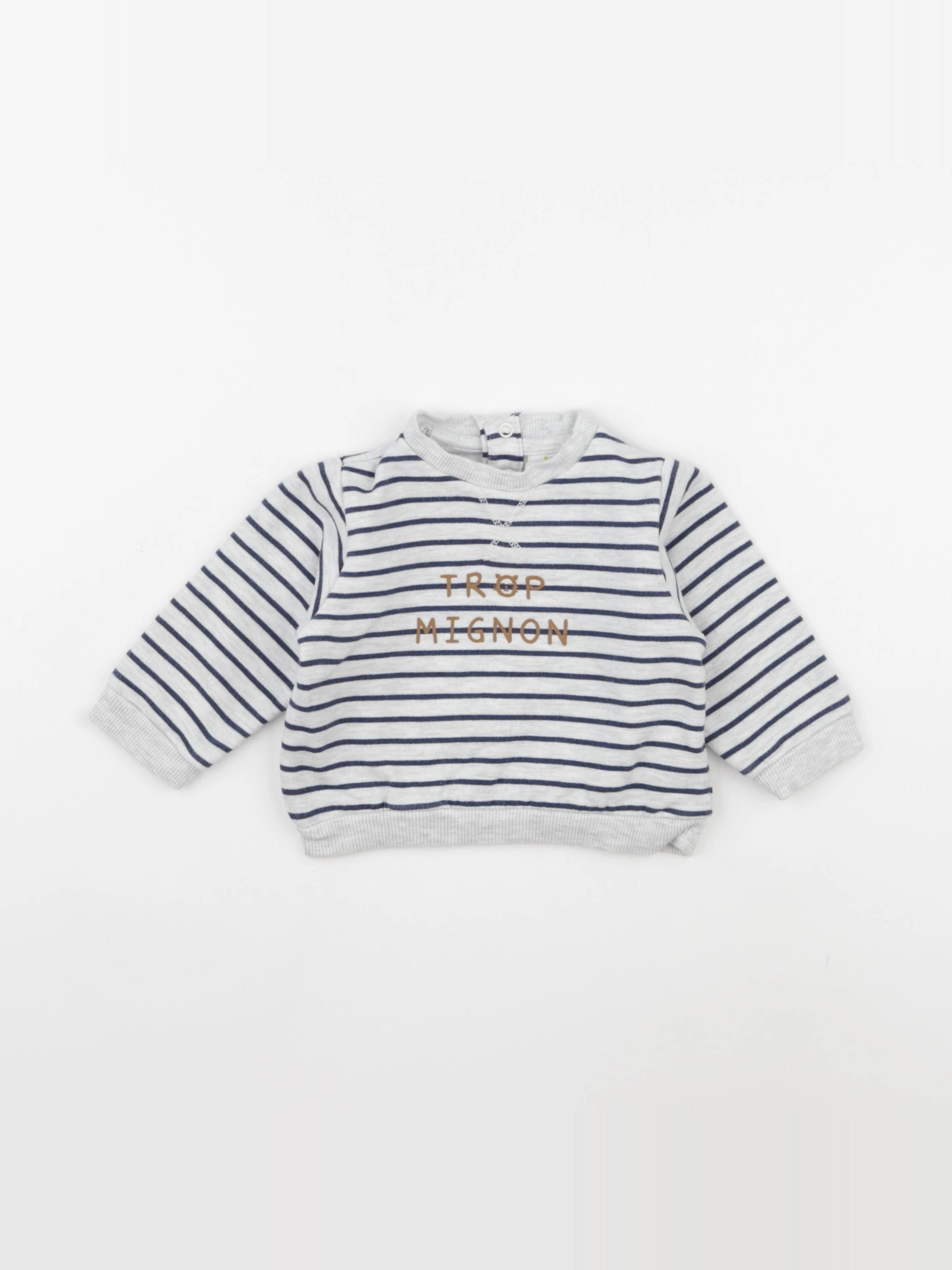 Tape à l'oeil - sweat bleu, gris - 6 mois