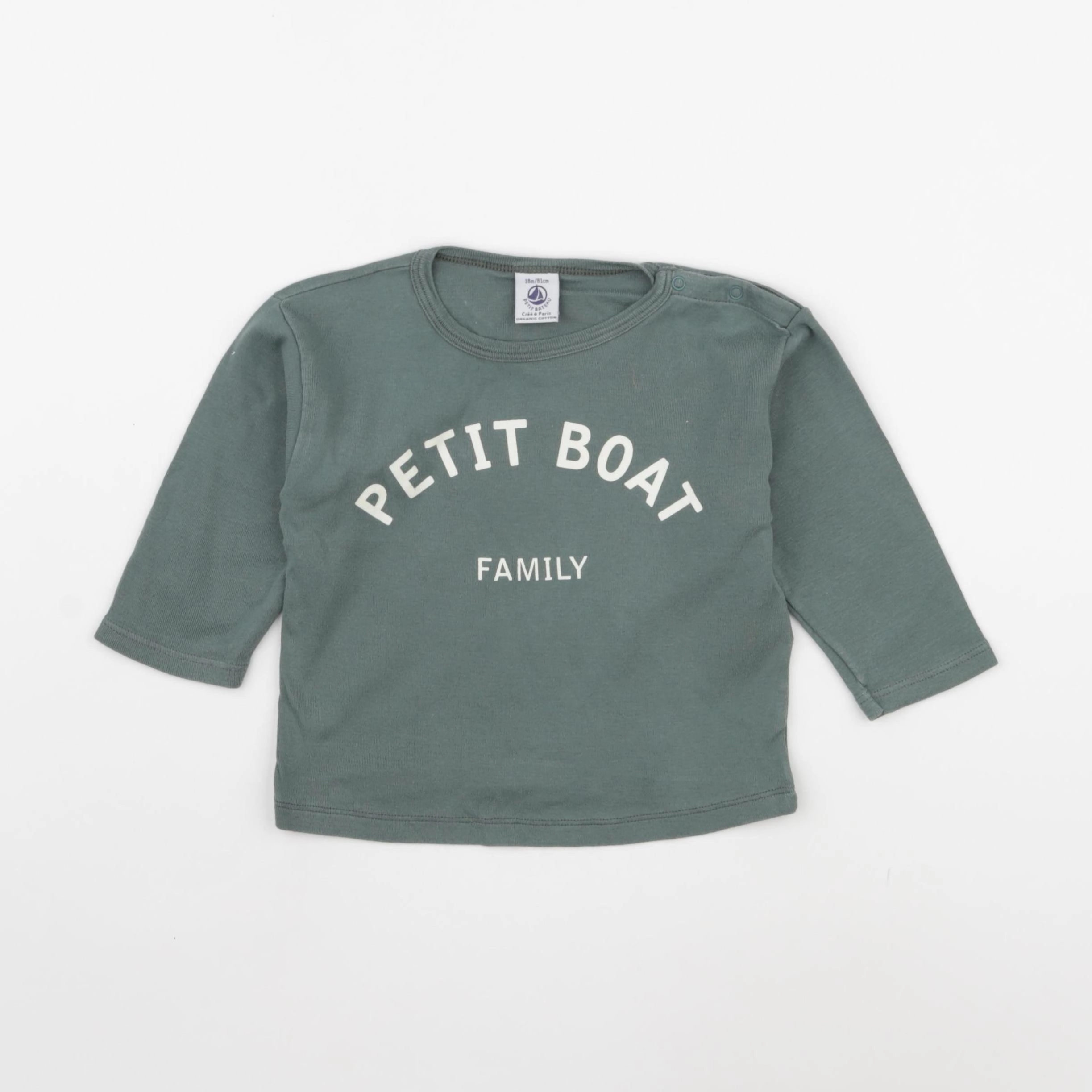 Petit Bateau - tee-shirt vert - 18 mois