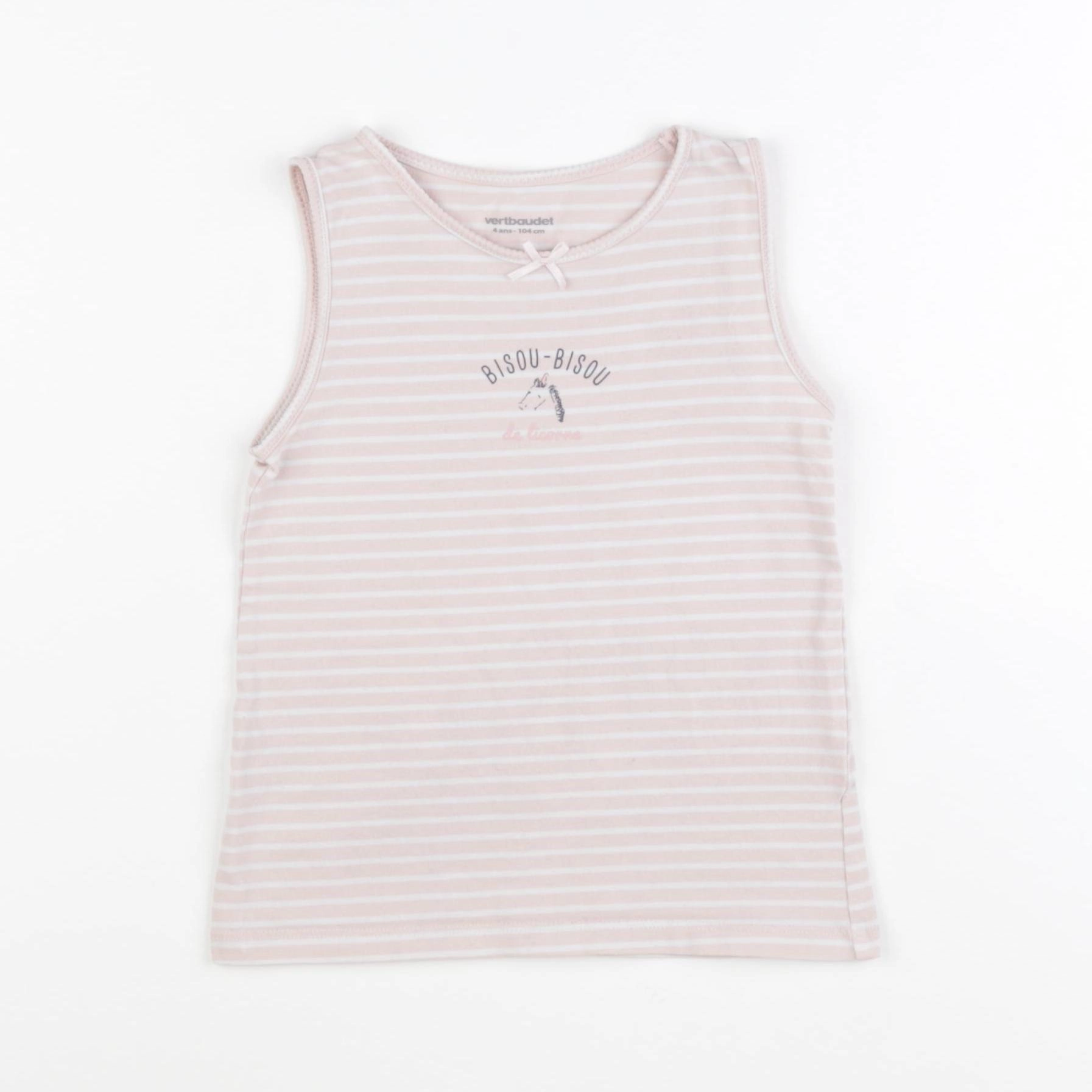 Vertbaudet - maillot de corps rose - 4 ans
