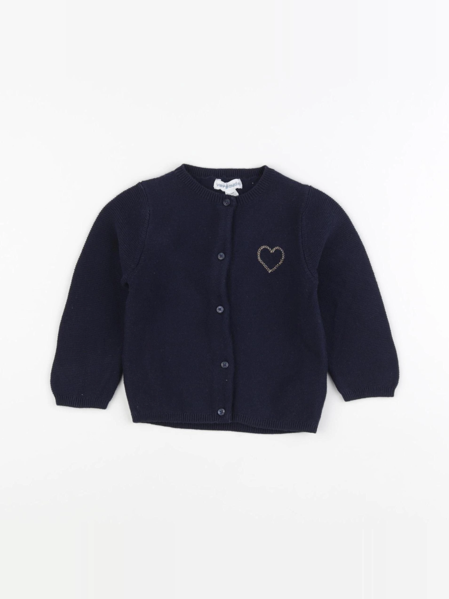 Vertbaudet - gilet bleu, or - 12 mois