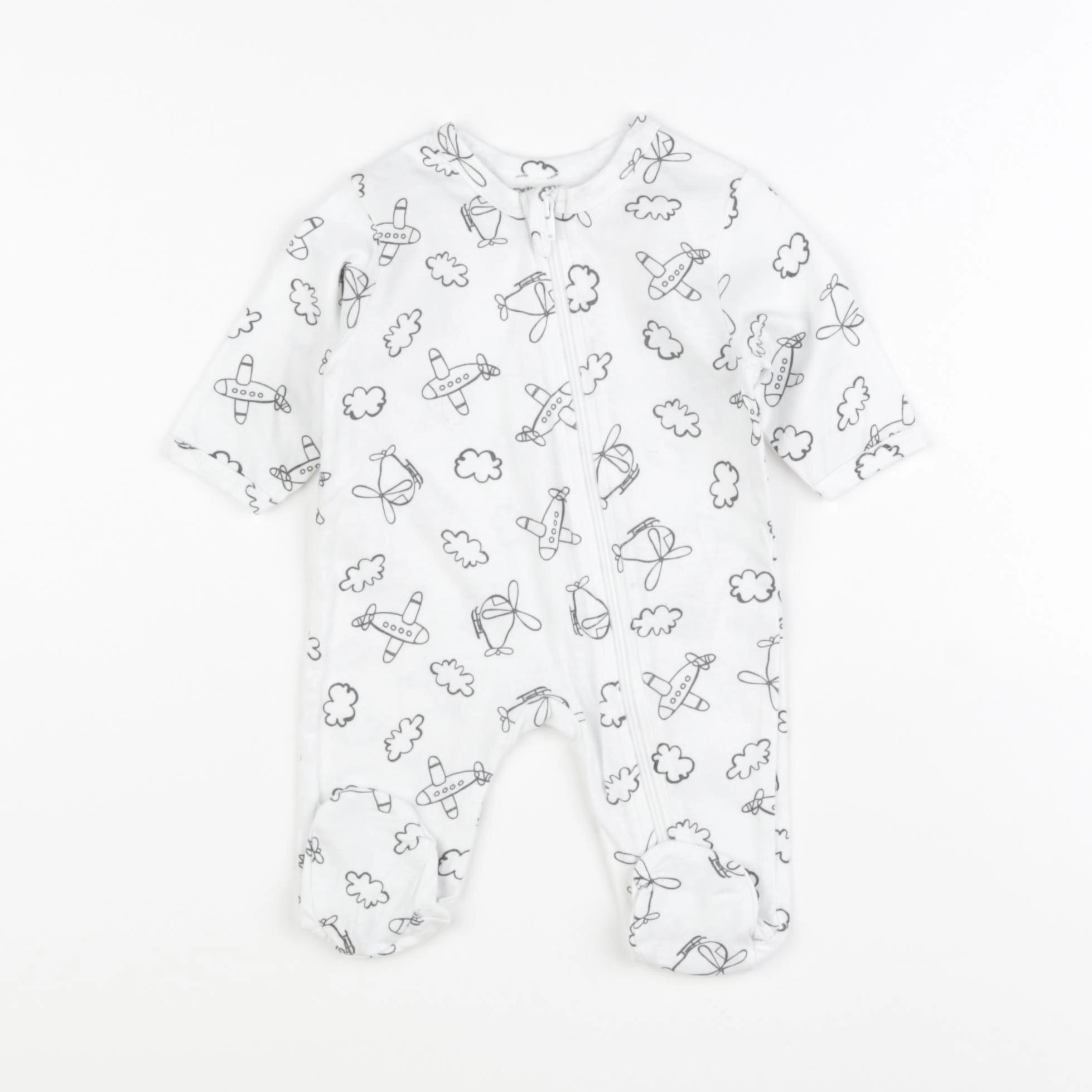Vertbaudet - pyjama coton blanc - 1 mois