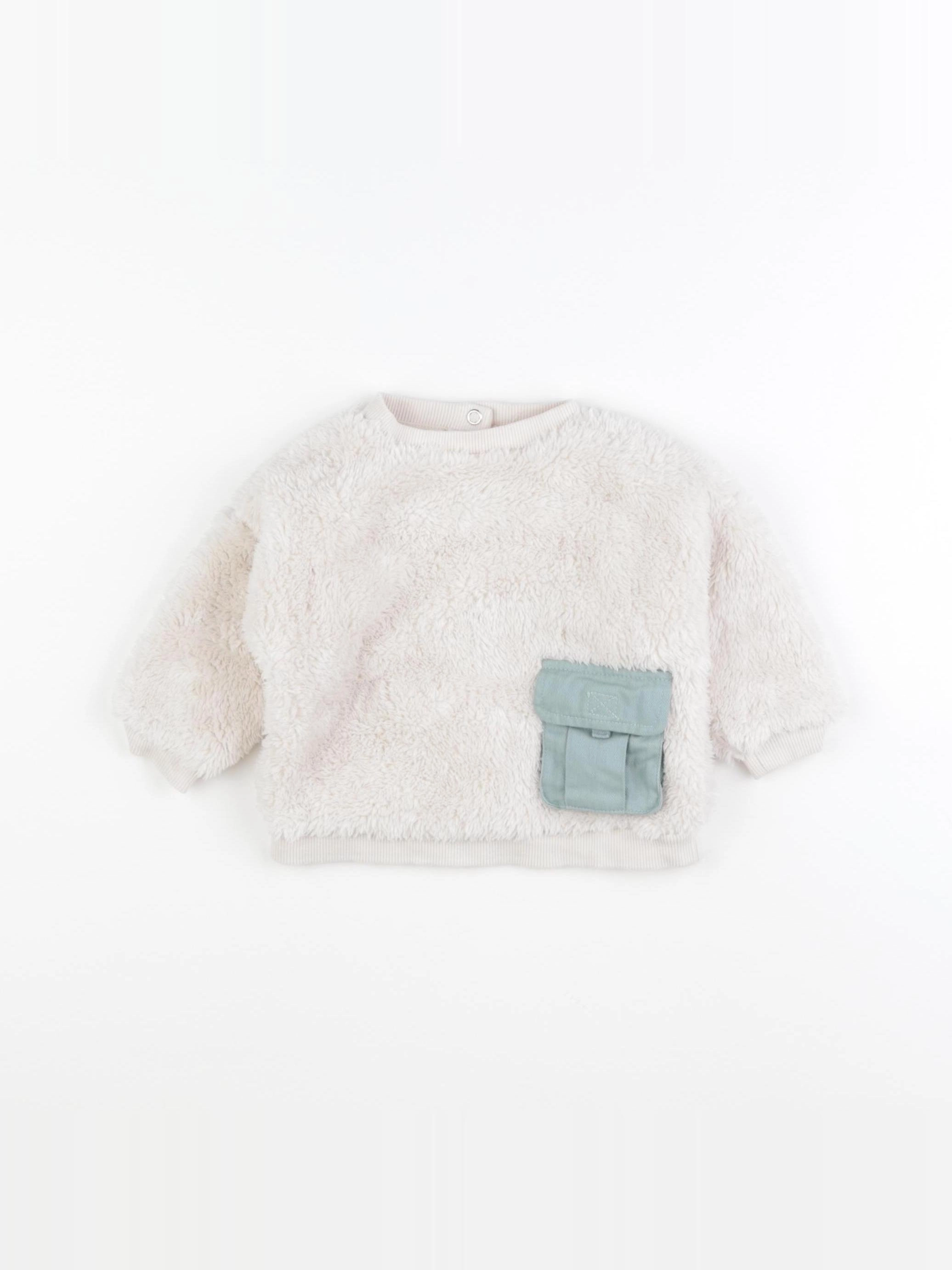 Vertbaudet - pull beige, vert - 6 mois