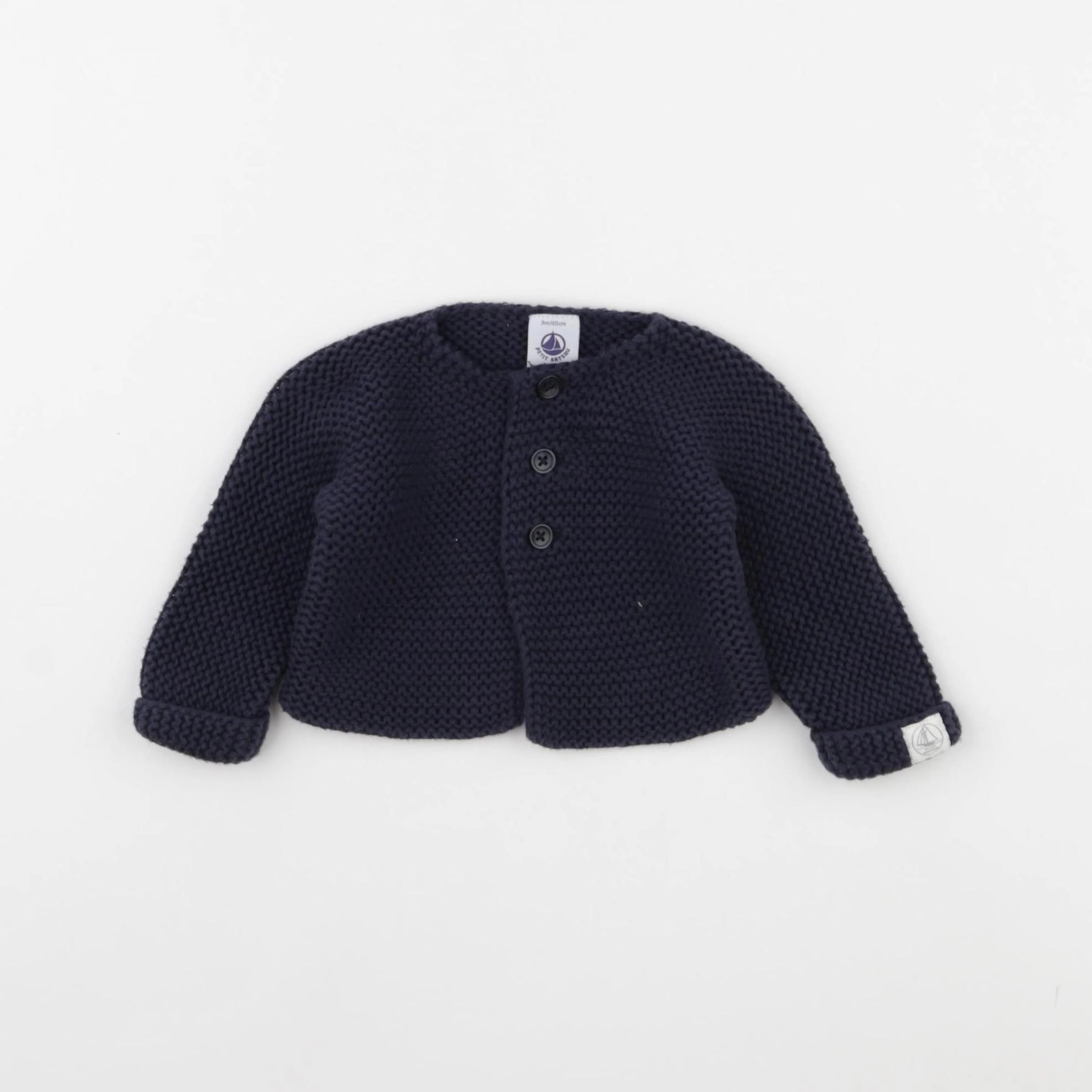 Petit Bateau - gilet bleu - 3 mois