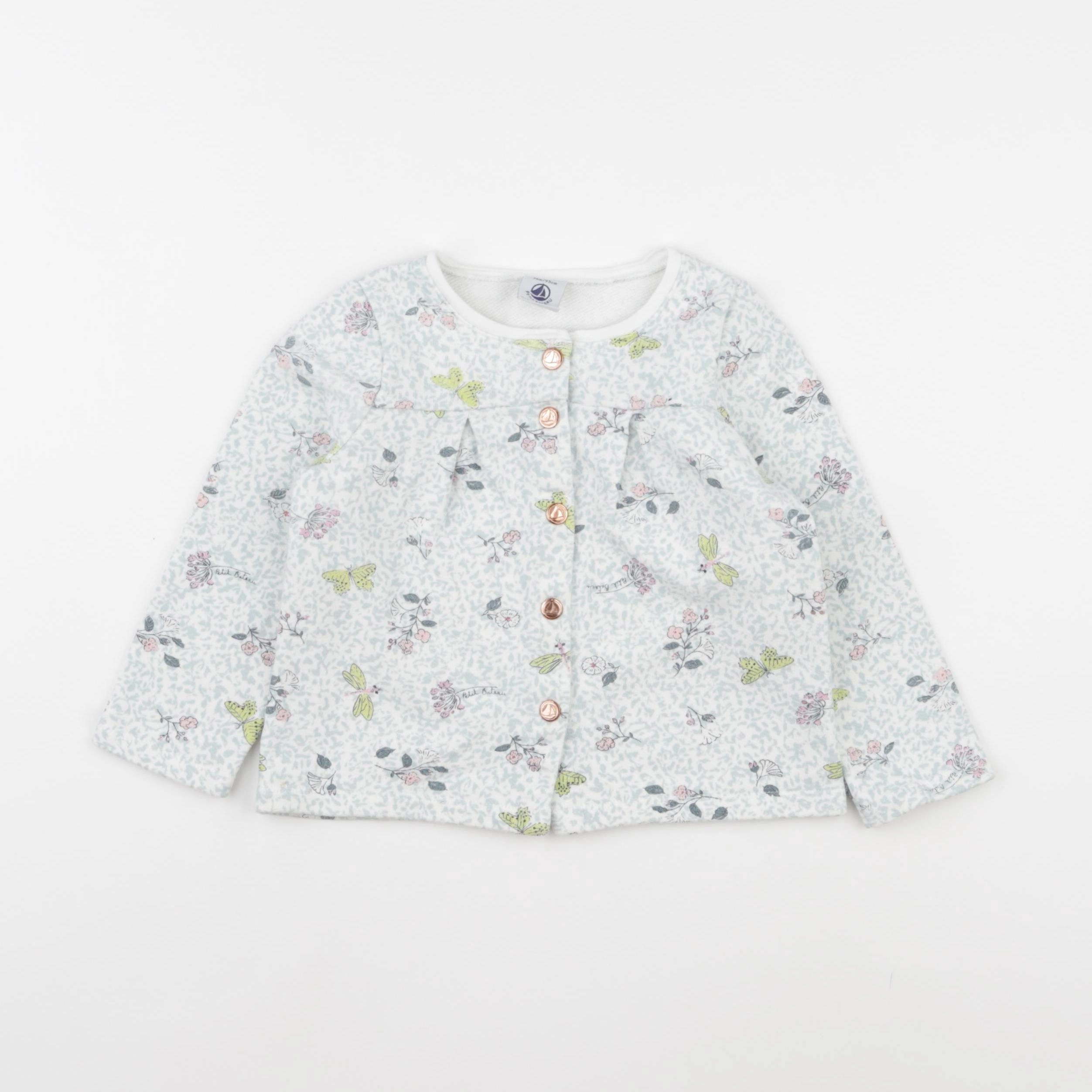 Petit Bateau - sweat bleu - 36 mois