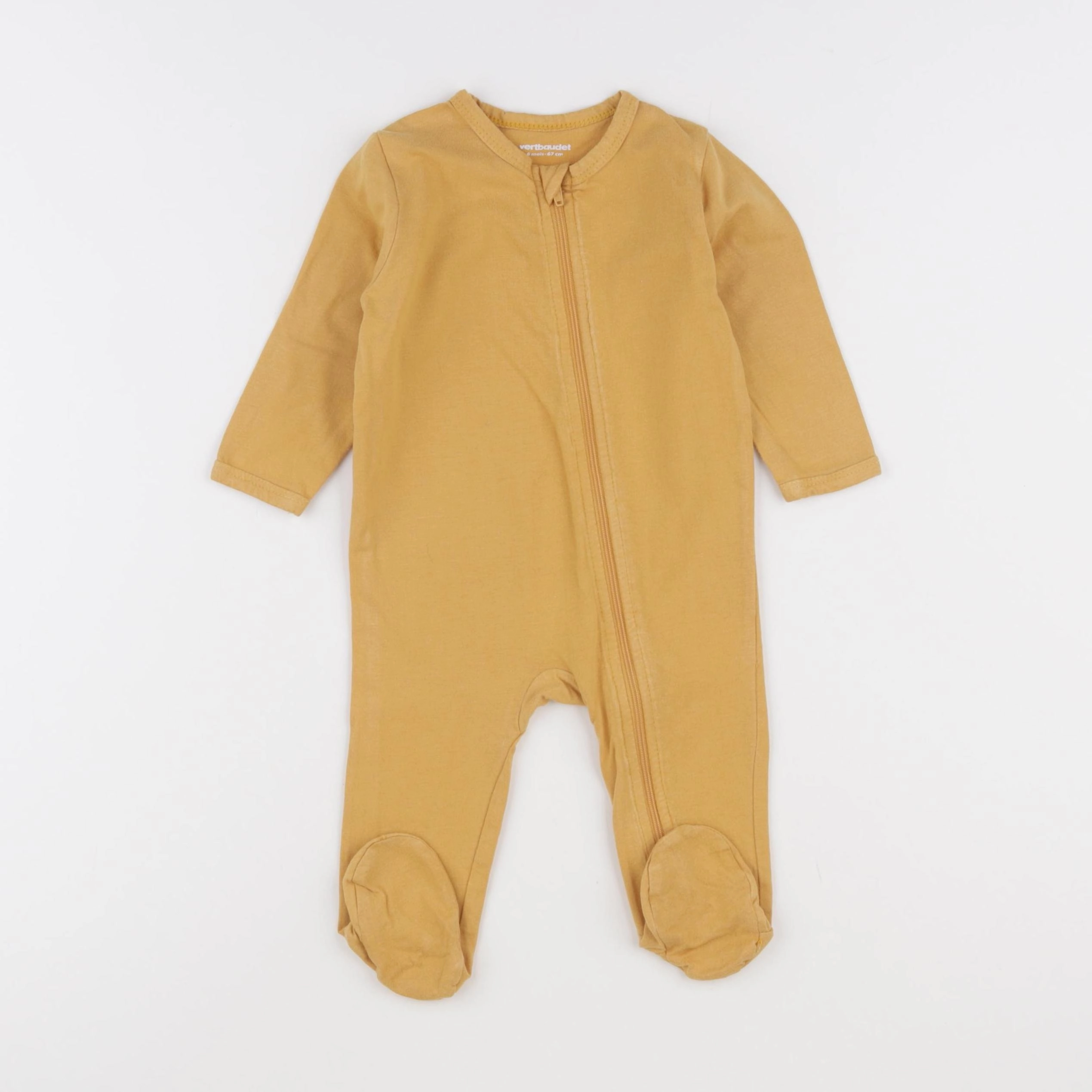 Vertbaudet - pyjama coton jaune - 6 mois