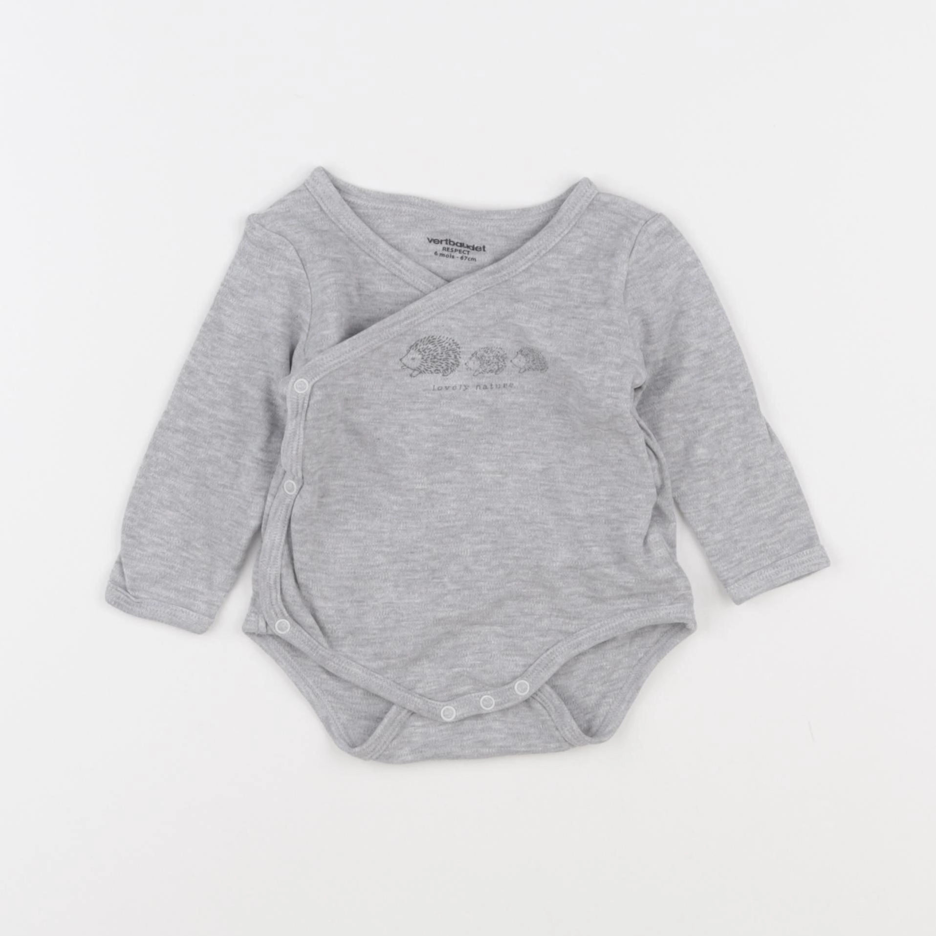 Vertbaudet - body gris - 6 mois
