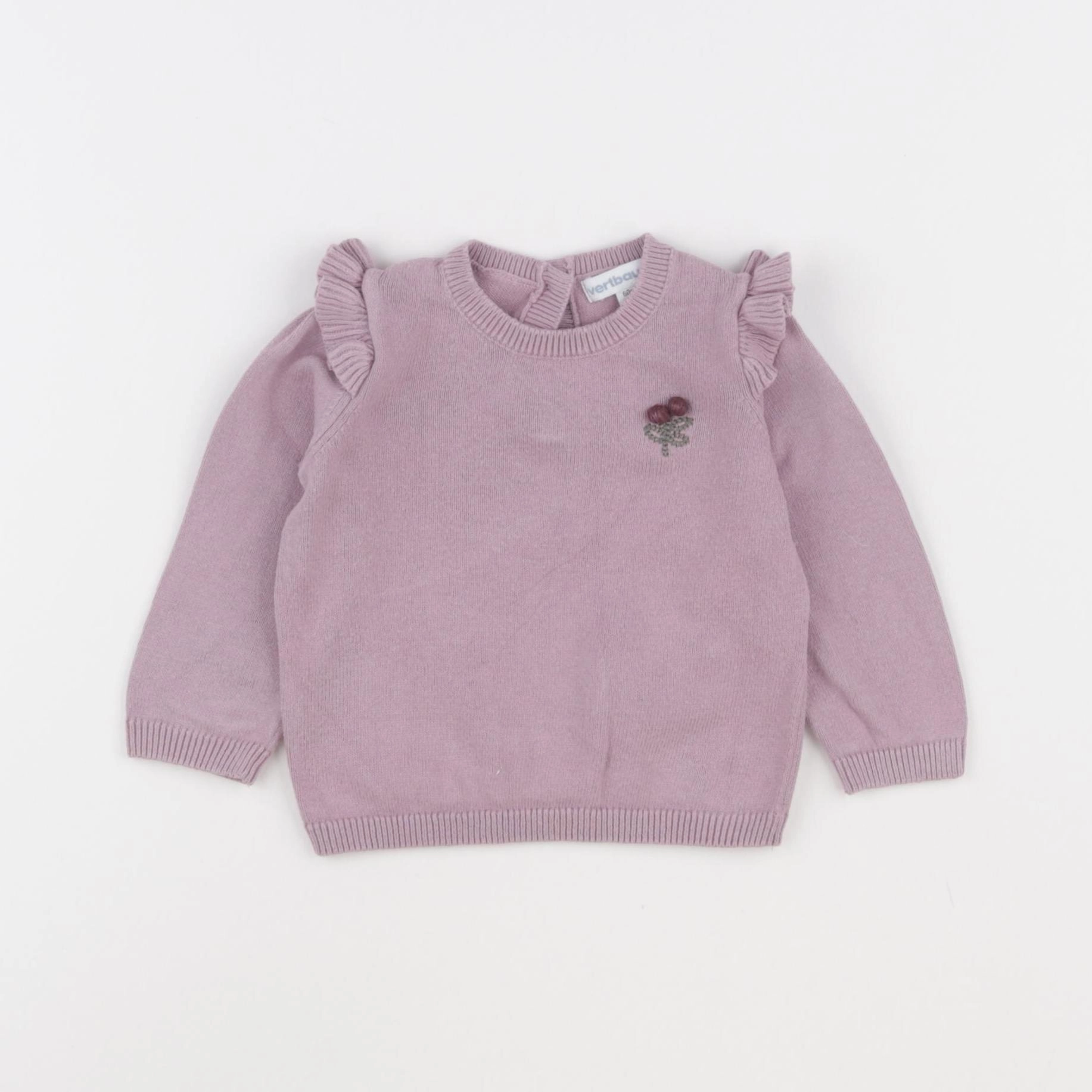 Vertbaudet - pull violet - 3 mois