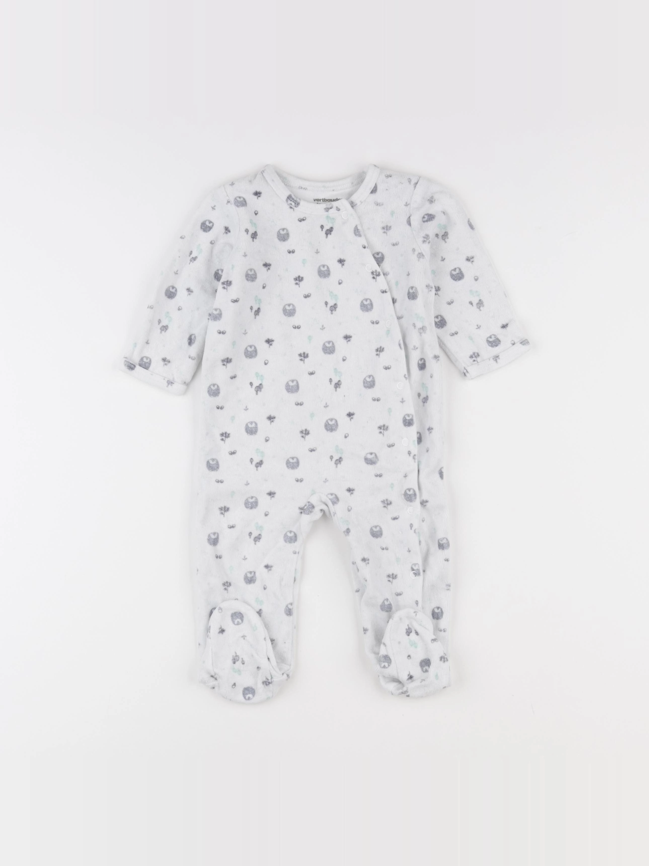 Vertbaudet - pyjama velours bleu - 6 mois