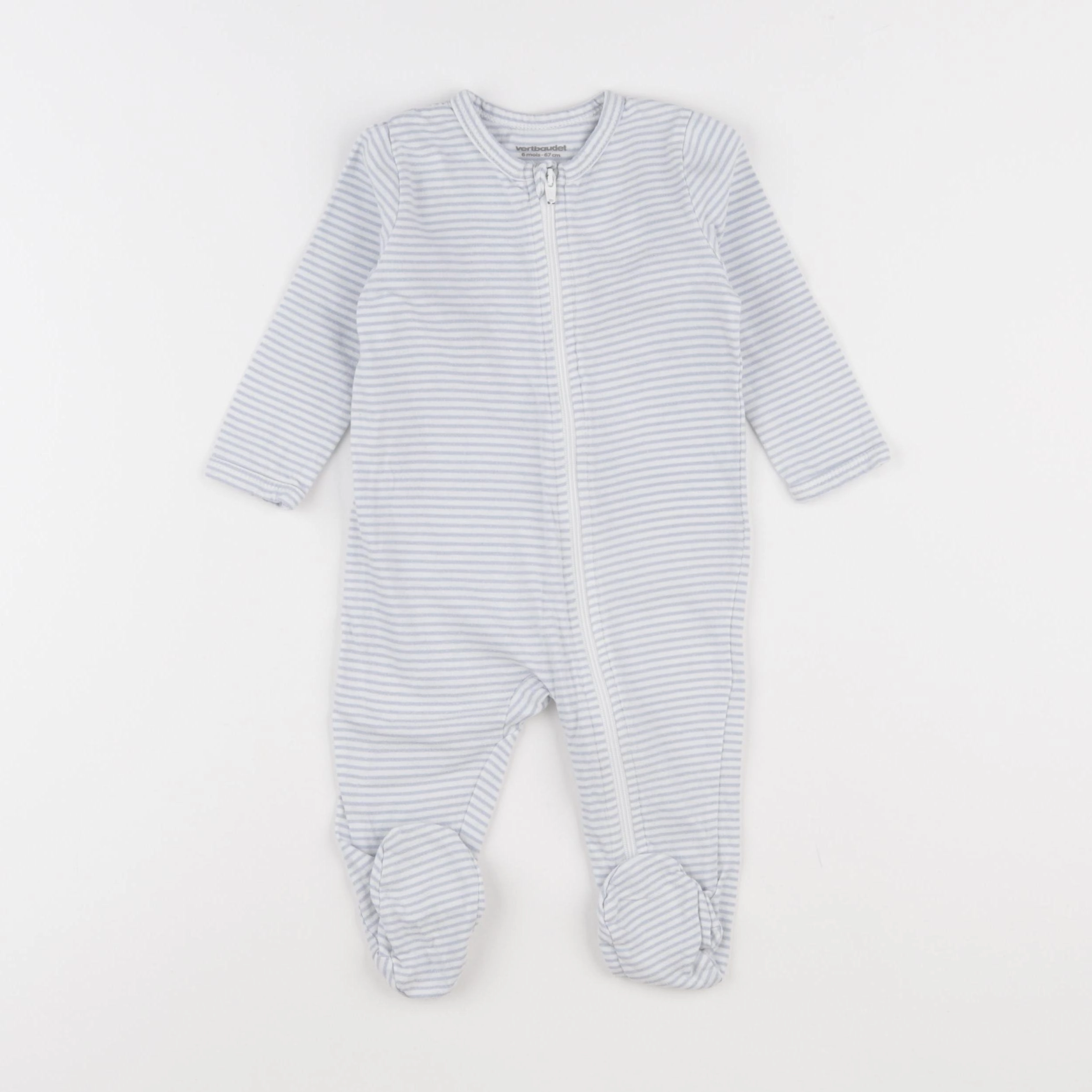 Vertbaudet - pyjama coton bleu - 6 mois