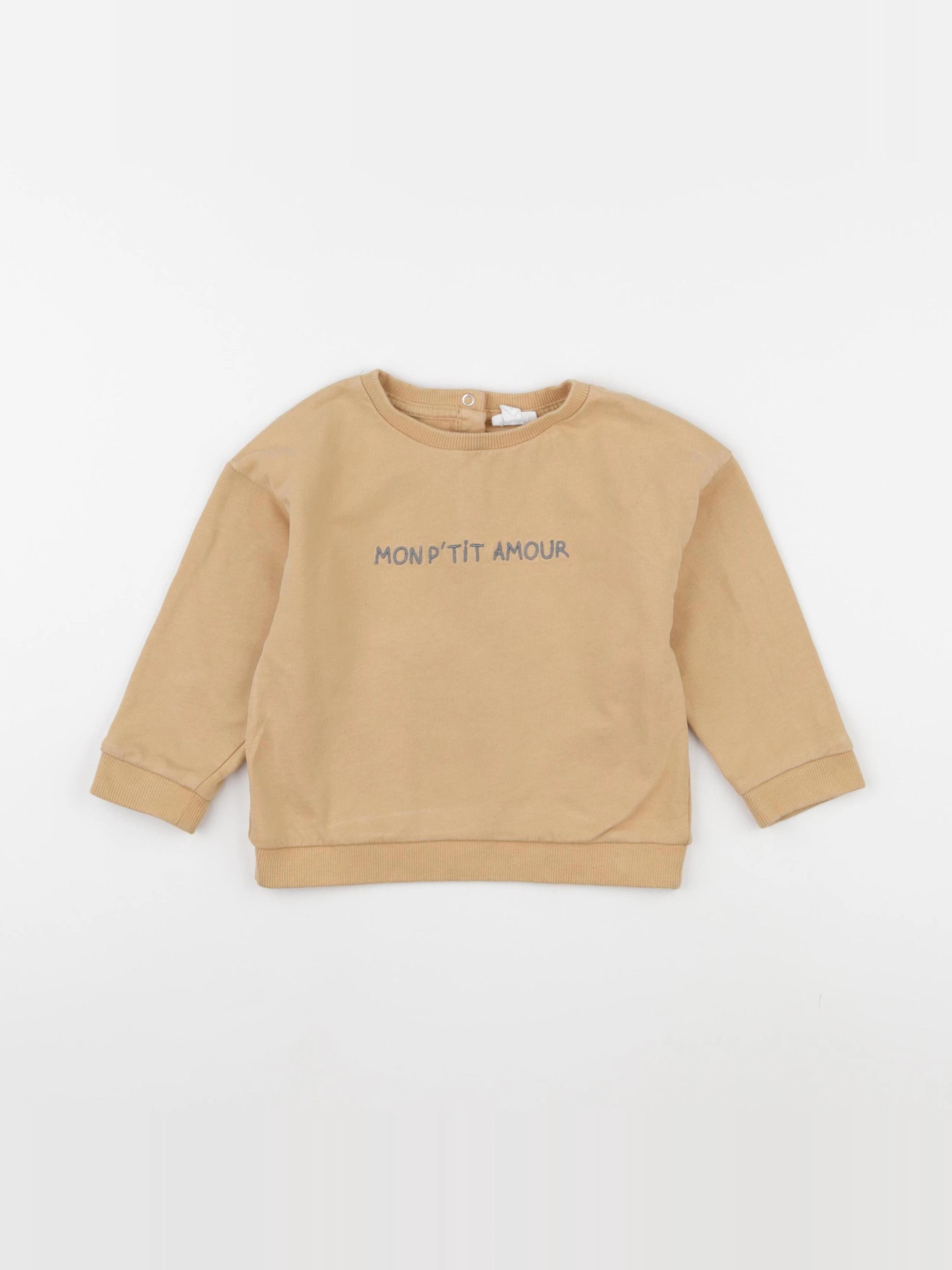 Vertbaudet - sweat marron - 24 mois