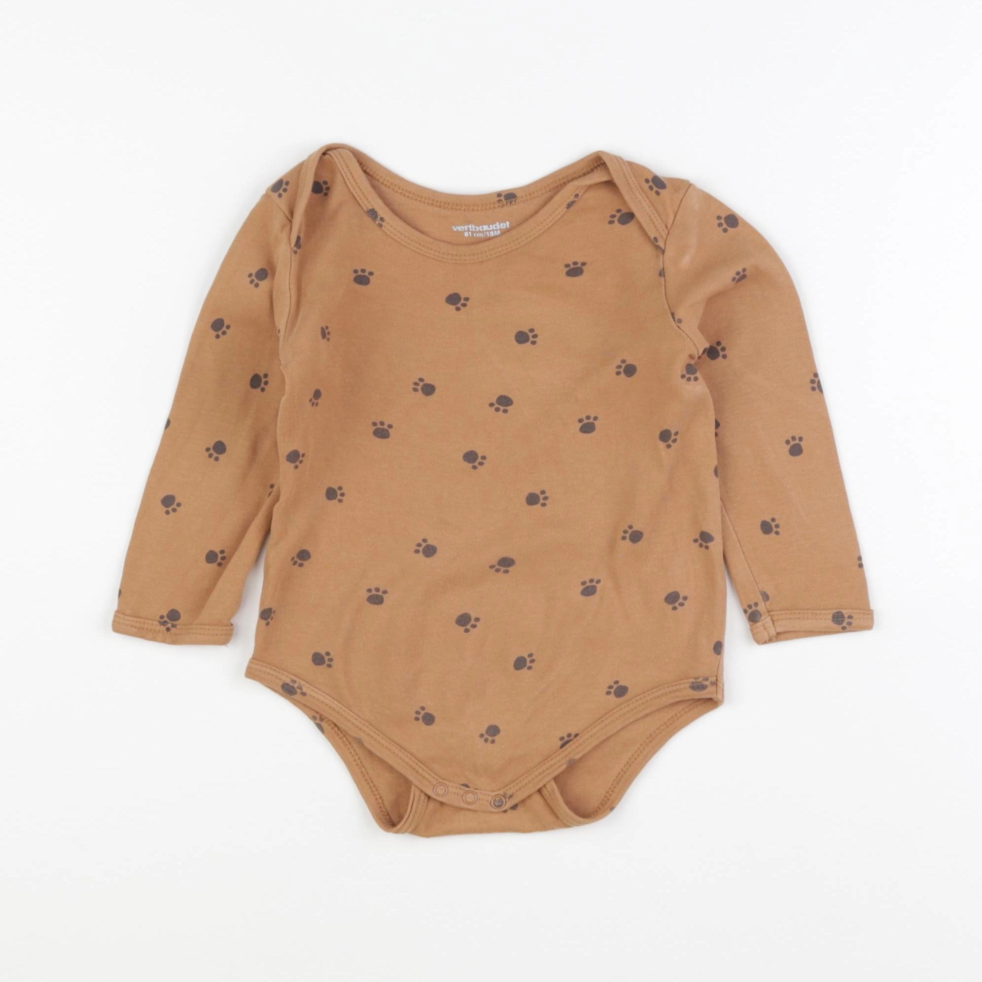 Vertbaudet - body marron - 18 mois