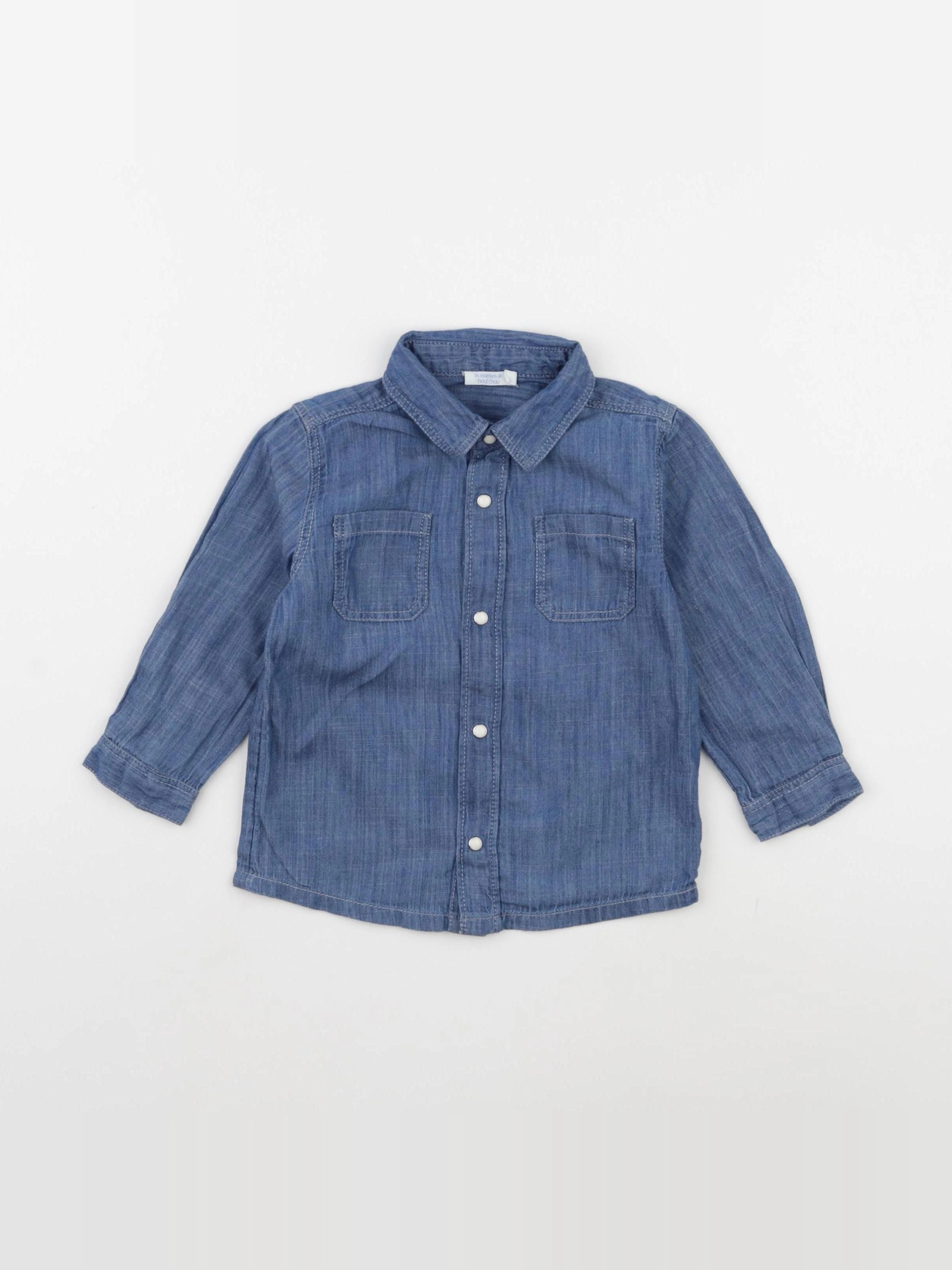 Boutchou - chemise bleu - 18 mois