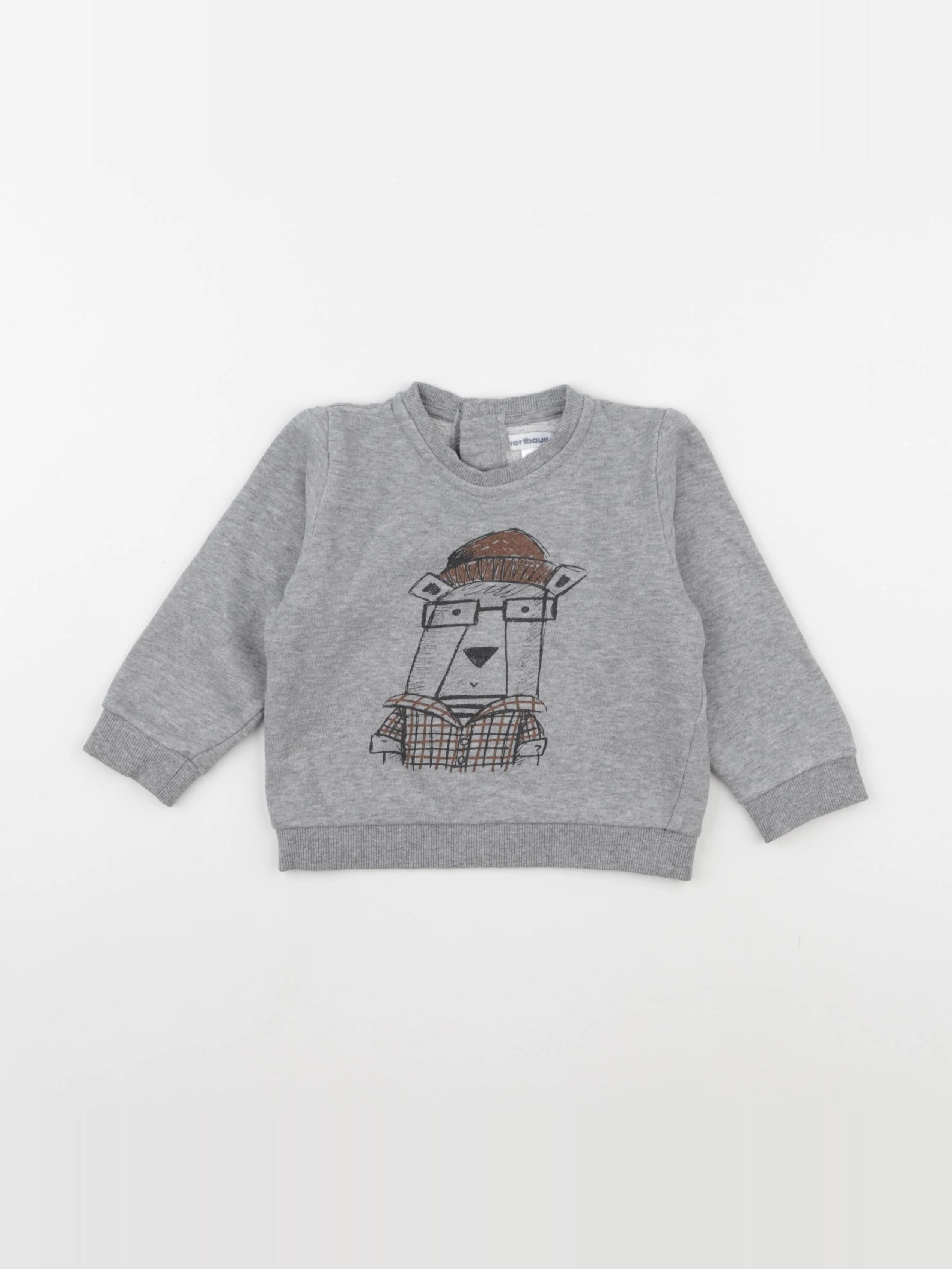 Vertbaudet - sweat gris - 2 ans