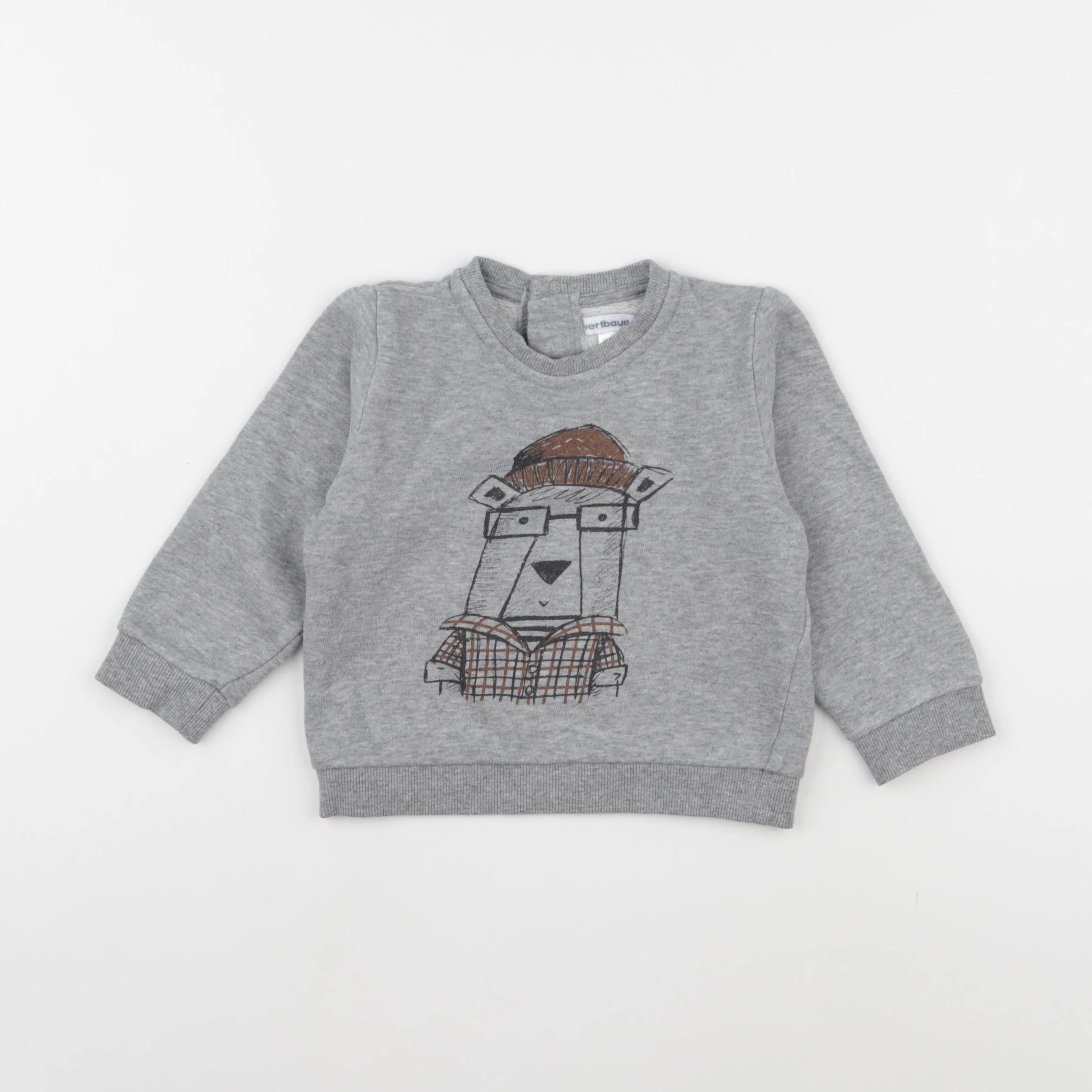 Vertbaudet - sweat gris - 2 ans