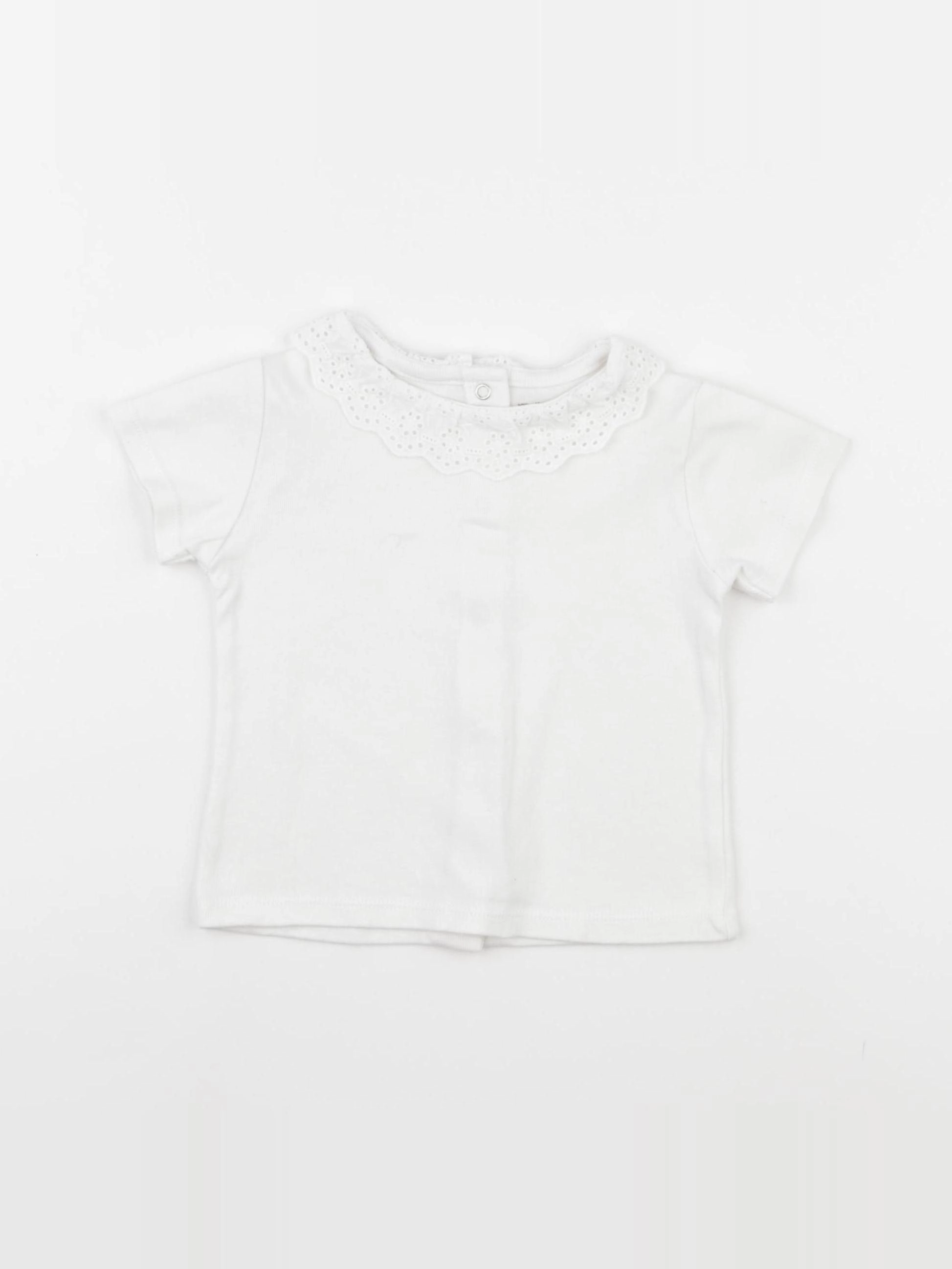Vertbaudet - tee-shirt blanc - 12 mois