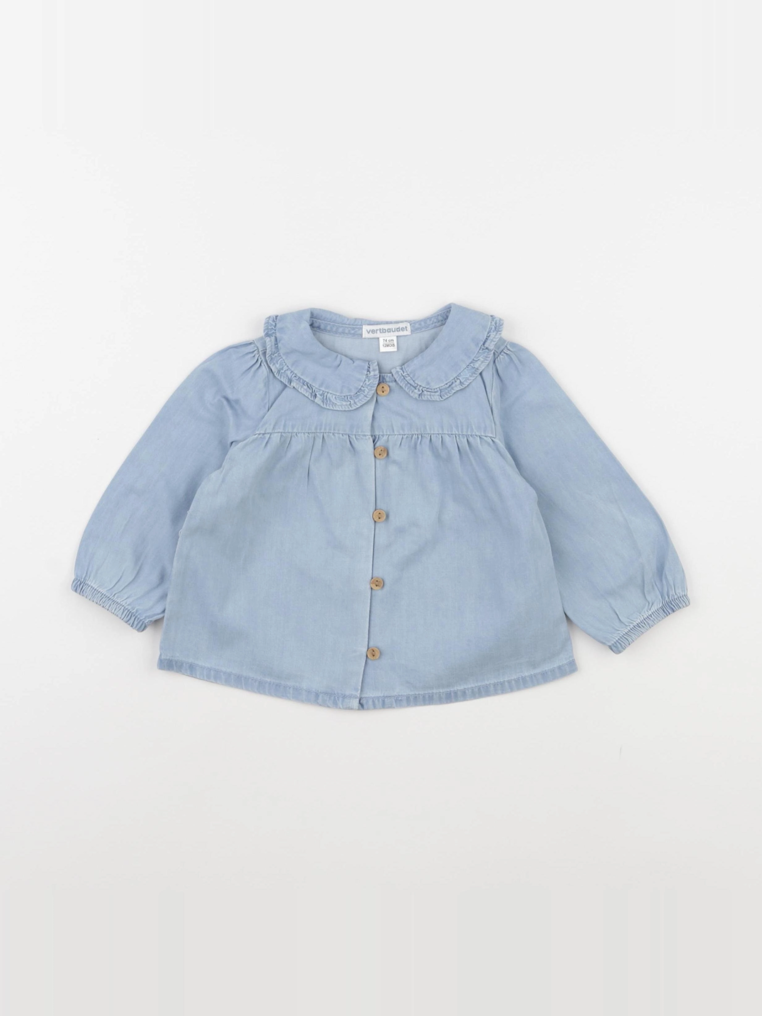 Vertbaudet - blouse bleu - 12 mois